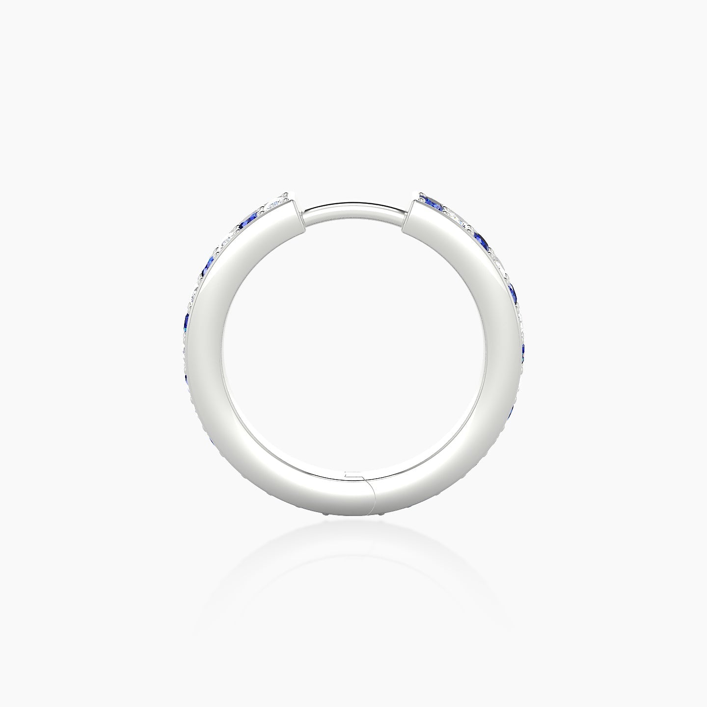 Lyssa | 18k White Gold 9.5 mm Sapphire & Diamond Hoop Piercing