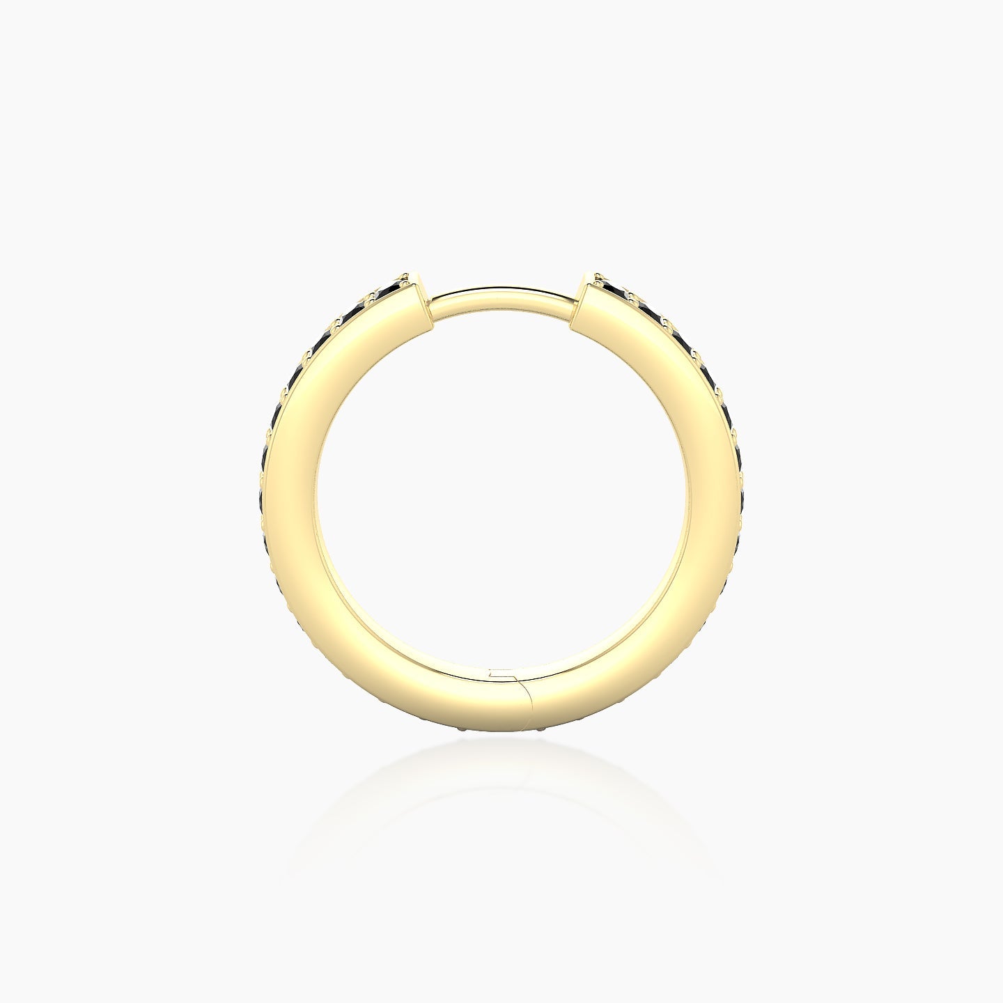 Lyssa | 18k Yellow Gold 9.5 mm Black Diamond Hoop Piercing