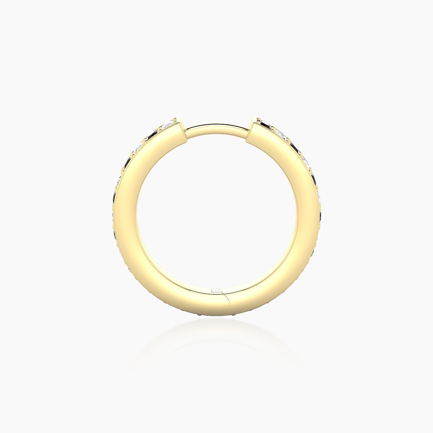 Lyssa | 18k Yellow Gold 9.5 mm Black Diamond & Diamond Hoop Piercing