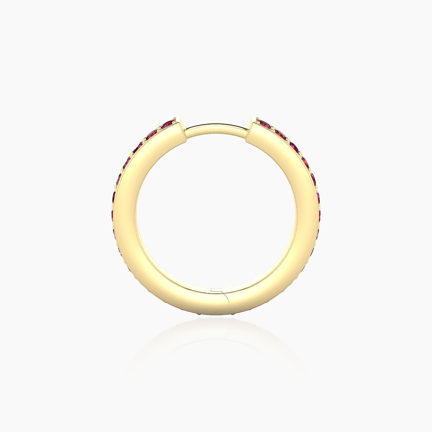 Lyssa | 18k Yellow Gold 9.5 mm Ruby Hoop Piercing