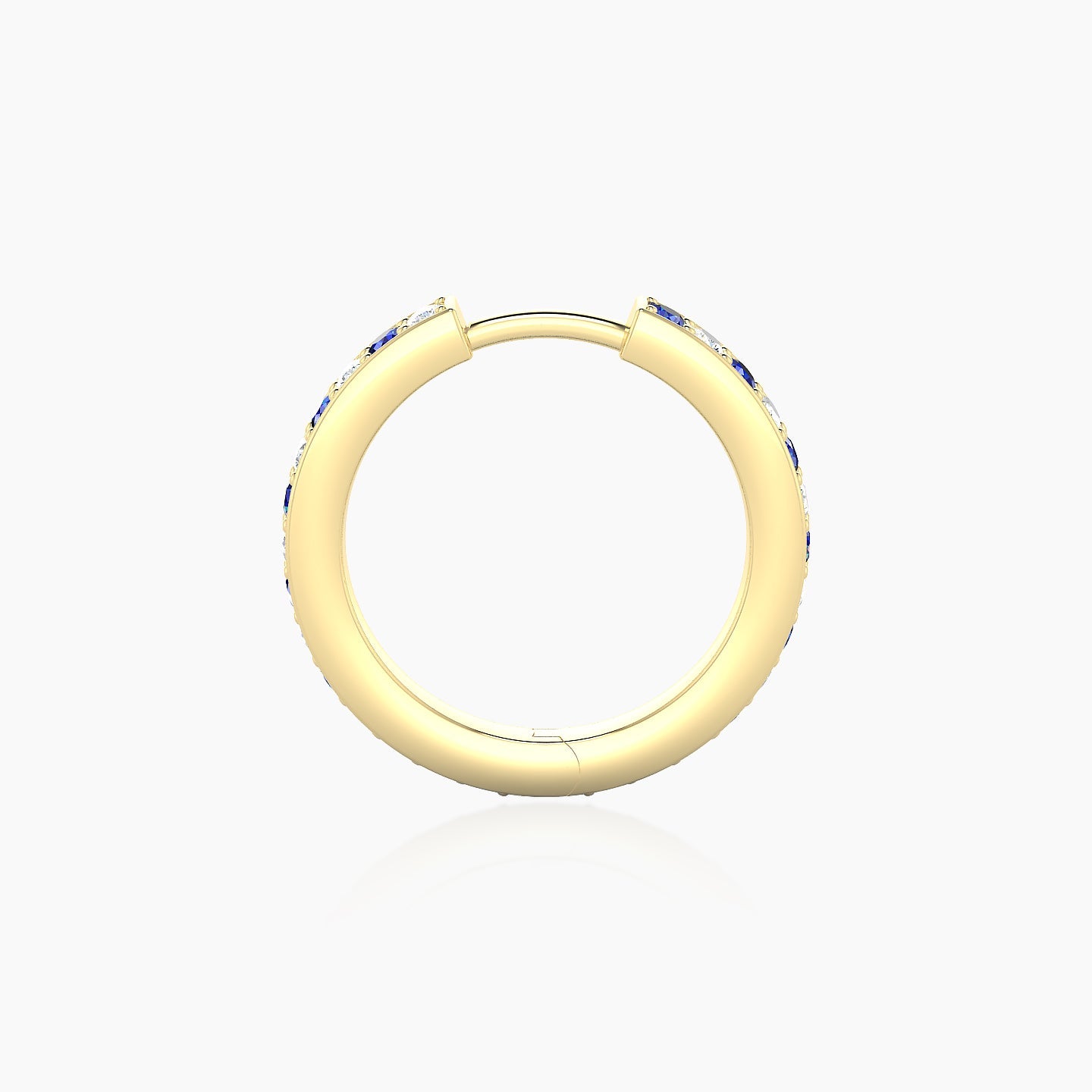 Lyssa | 18k Yellow Gold 9.5 mm Sapphire & Diamond Hoop Piercing