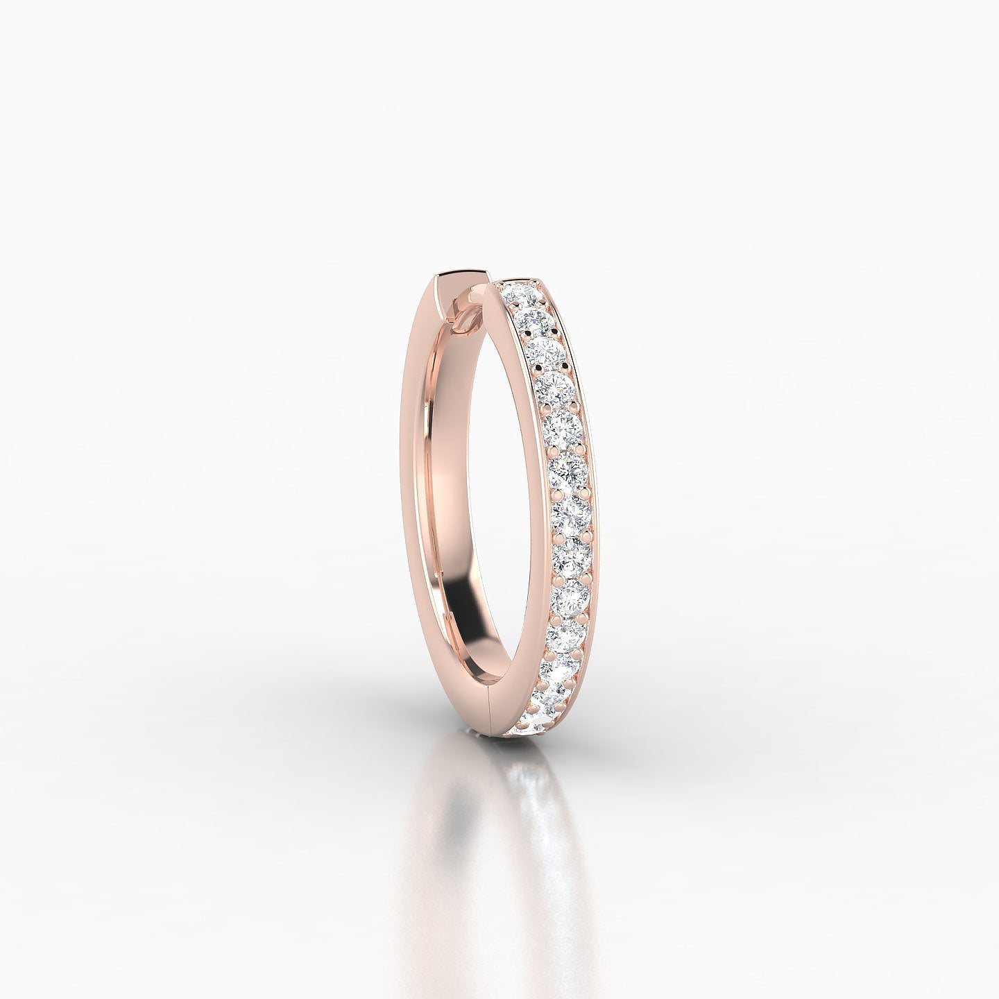 Lyssa | 18k Rose Gold 9.5 mm Diamond Nose Ring Piercing