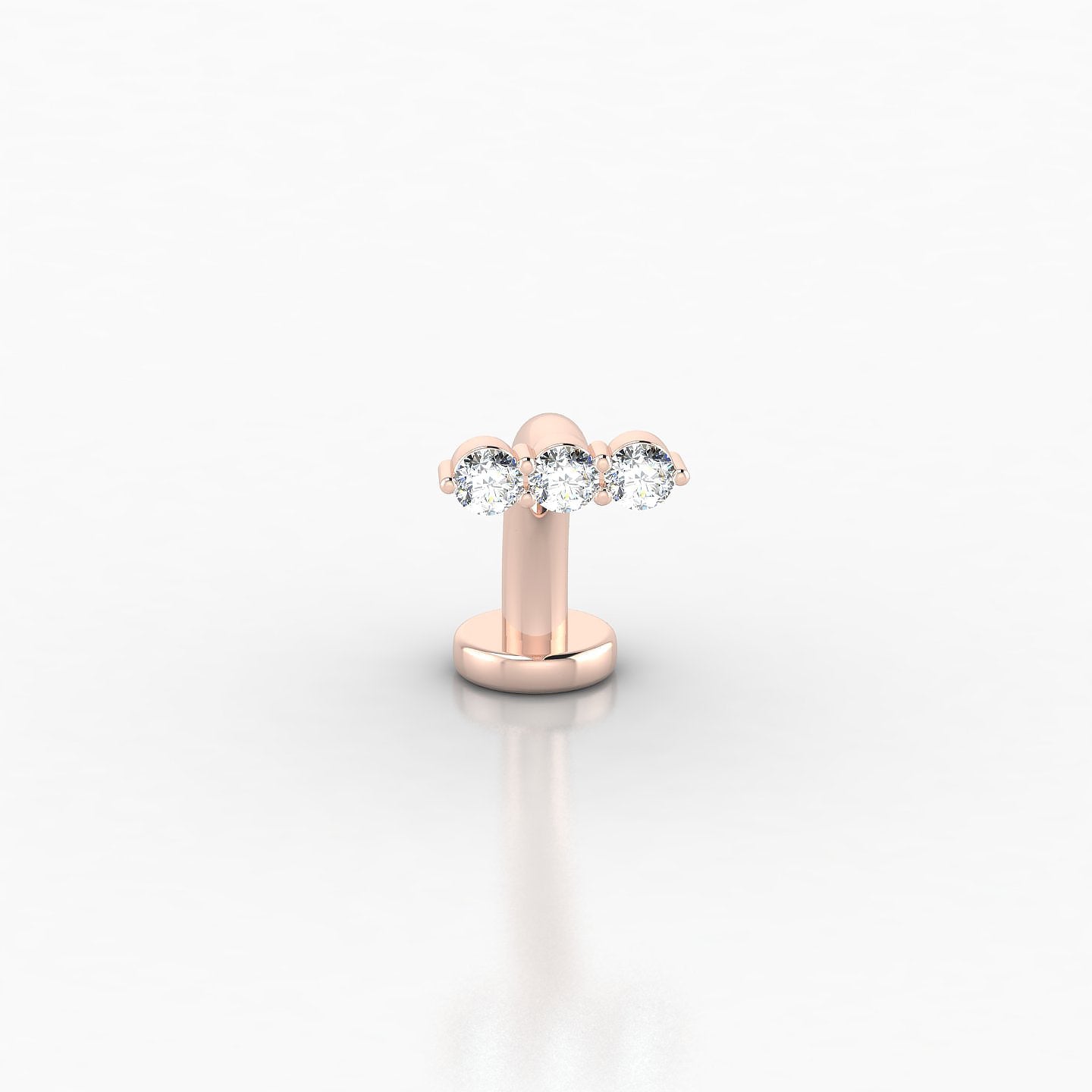 Ma'at | 18k Rose Gold 10 mm 6.5 mm Trilogy Diamond Floating Navel Piercing