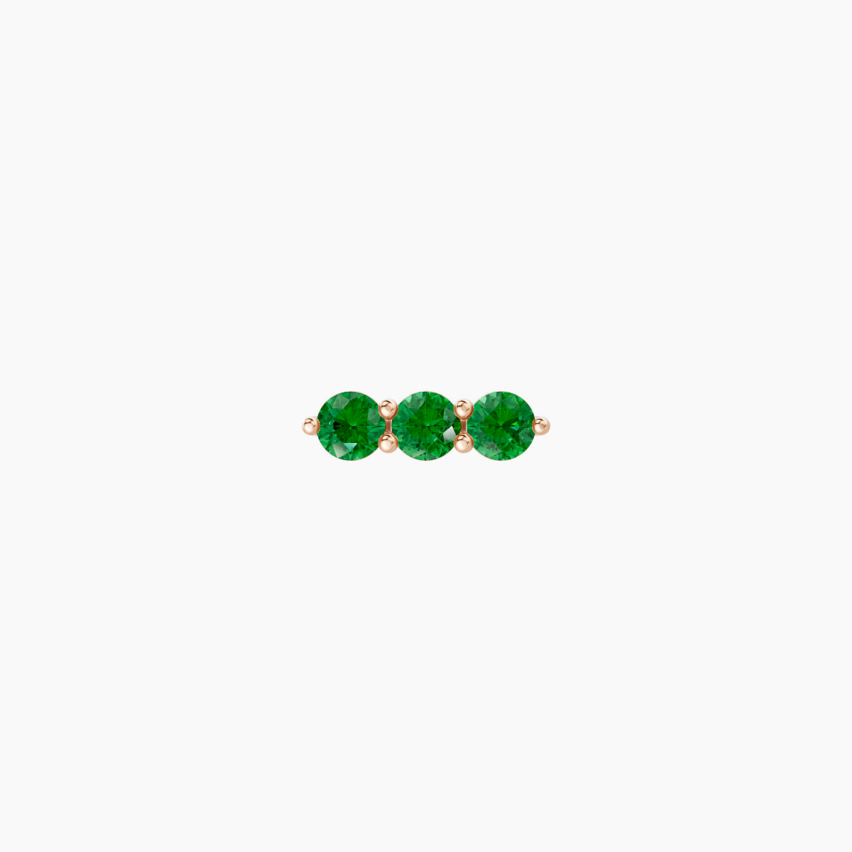 Ma'at | 18k Rose Gold 5 mm 6.5 mm Trilogy Emerald Piercing