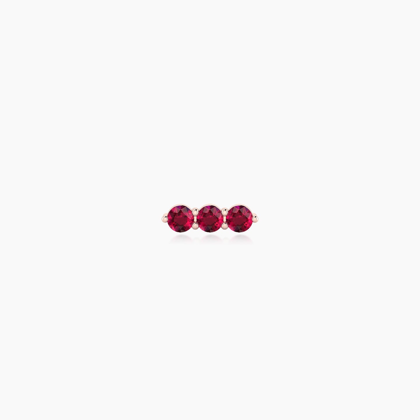 Ma'at | 18k Rose Gold 5 mm 6.5 mm Trilogy Ruby Piercing