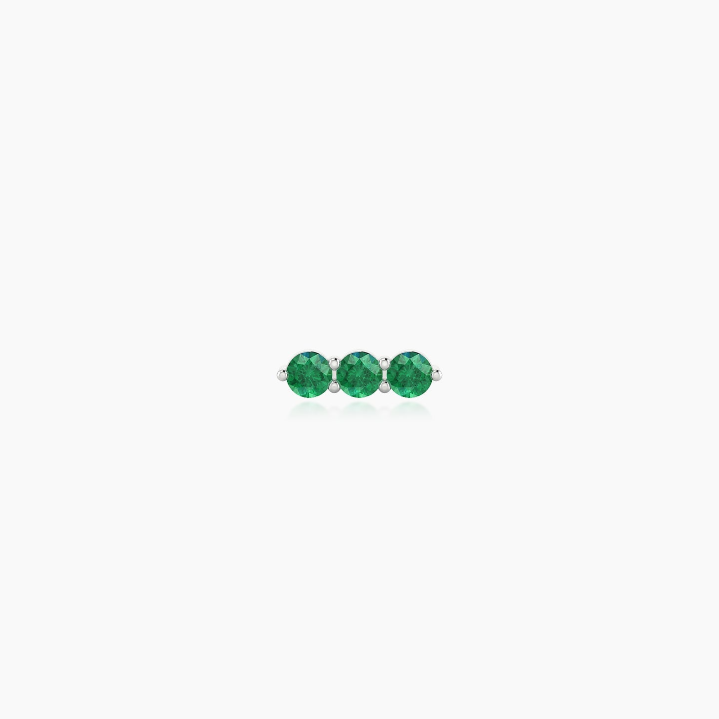 Ma'at | 18k White Gold 5 mm 6.5 mm Trilogy Emerald Piercing