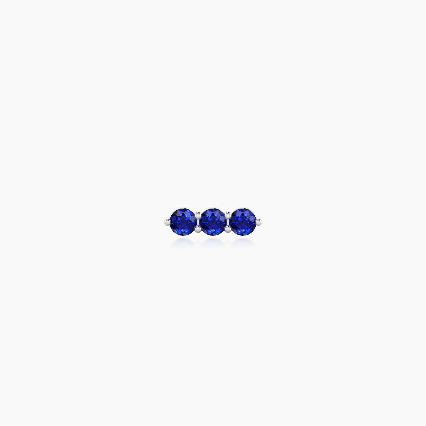 Ma'at | 18k White Gold 5 mm 6.5 mm Trilogy Sapphire Piercing