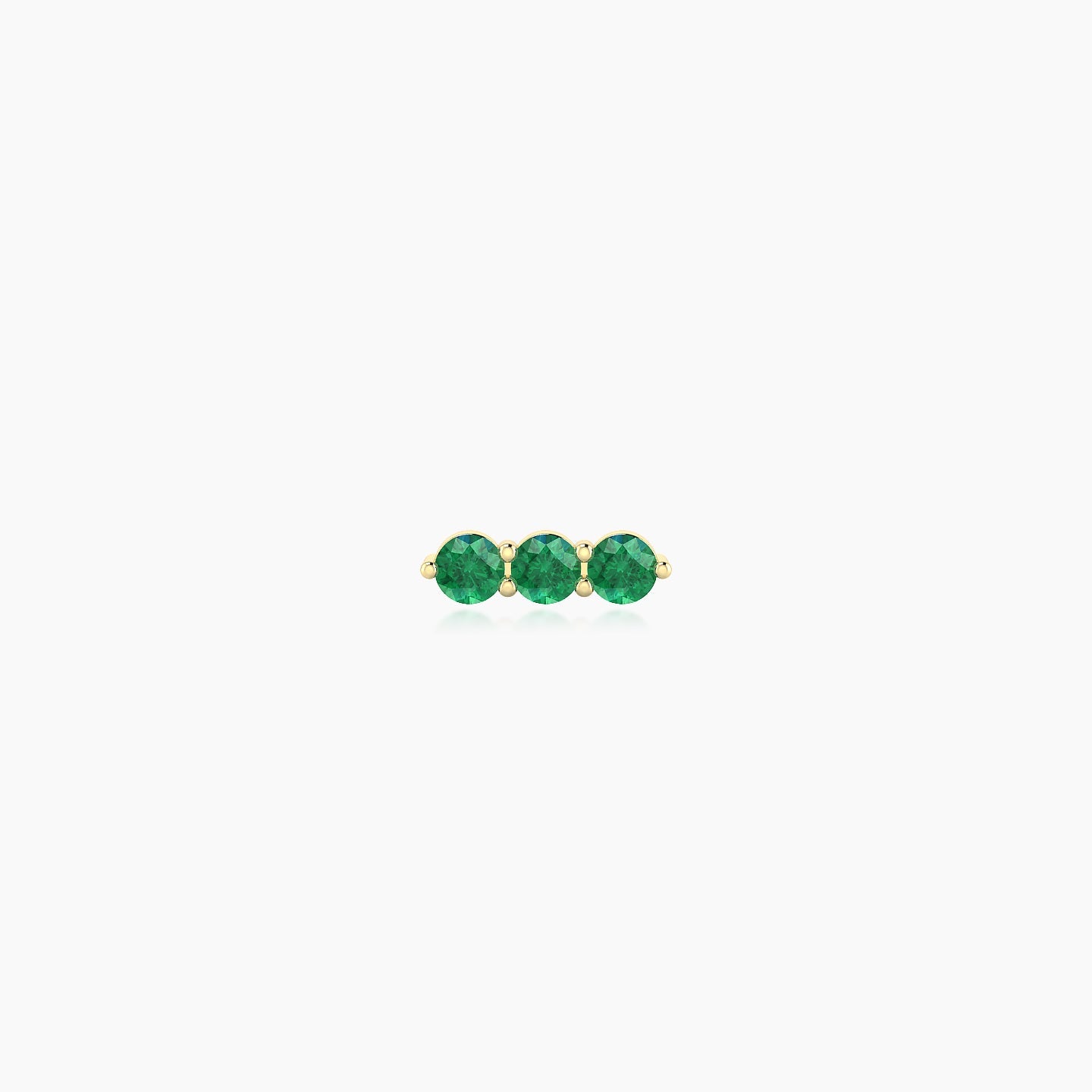 Ma'at | 18k Yellow Gold 5 mm 6.5 mm Trilogy Emerald Piercing