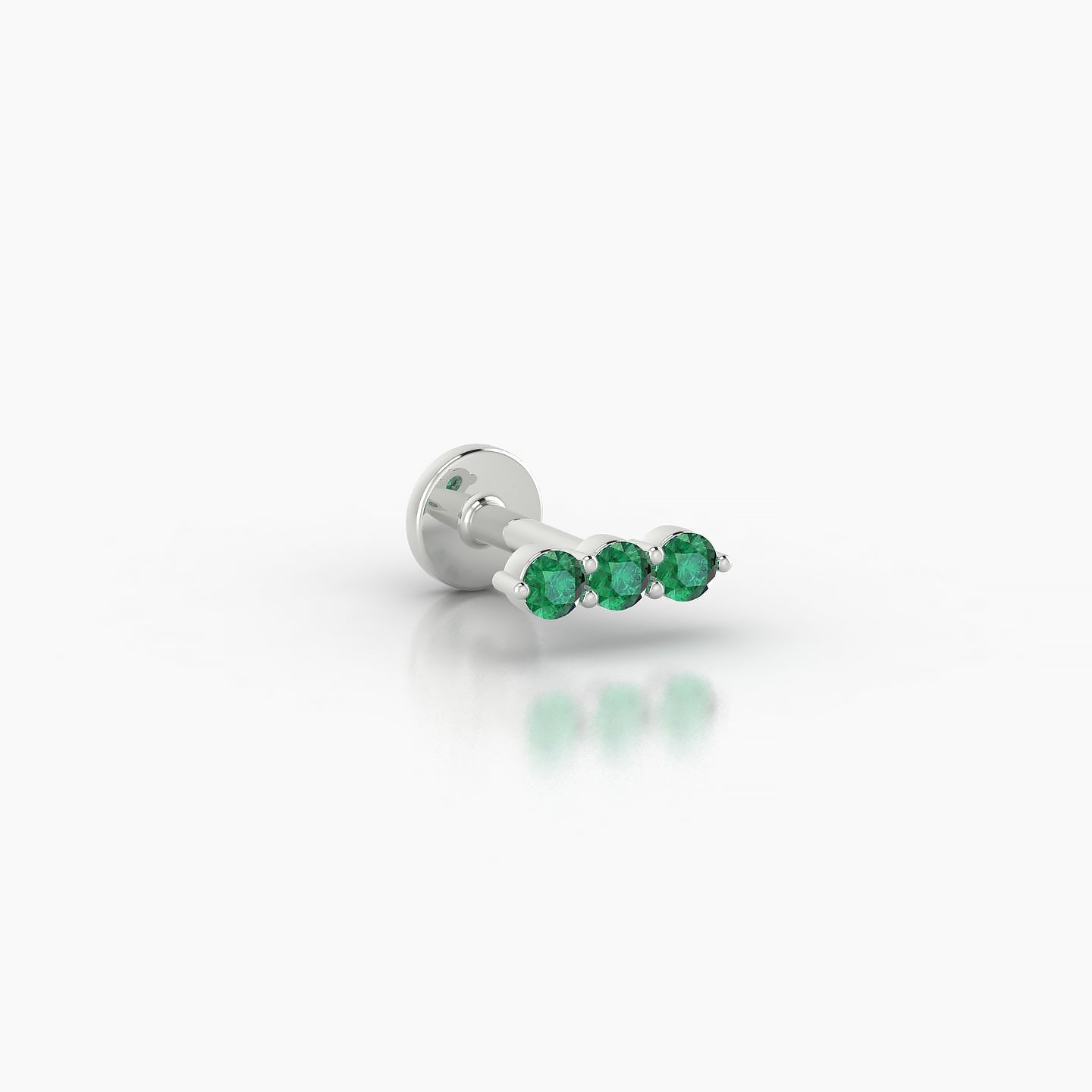 Ma'at | 18k White Gold 5 mm 6.5 mm Trilogy Emerald Piercing