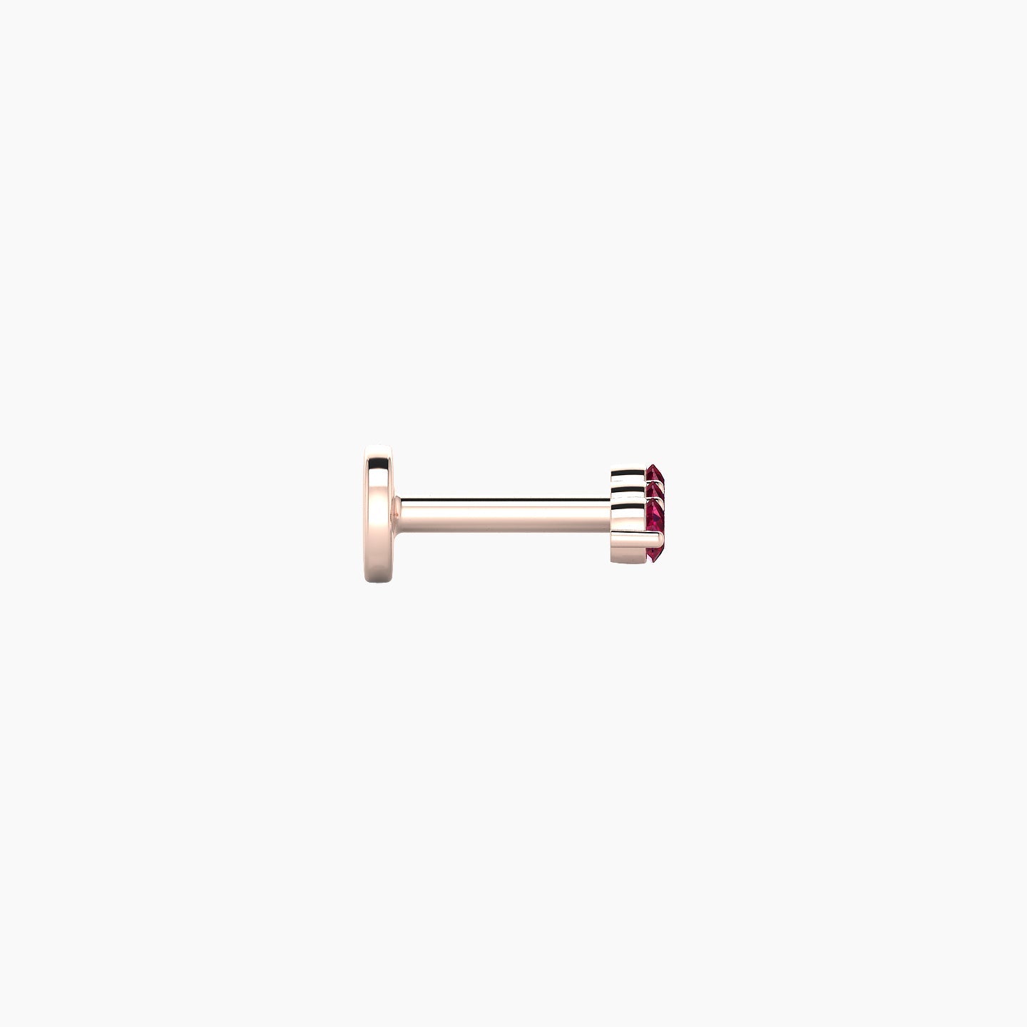 Ma'at | 18k Rose Gold 5 mm 6.5 mm Trilogy Ruby Piercing