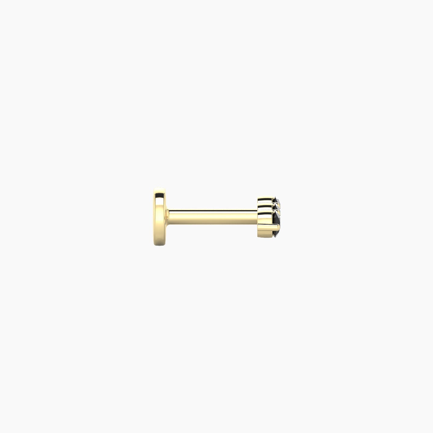 Ma'at | 18k Yellow Gold 5 mm 6.5 mm Trilogy Black Diamond Piercing