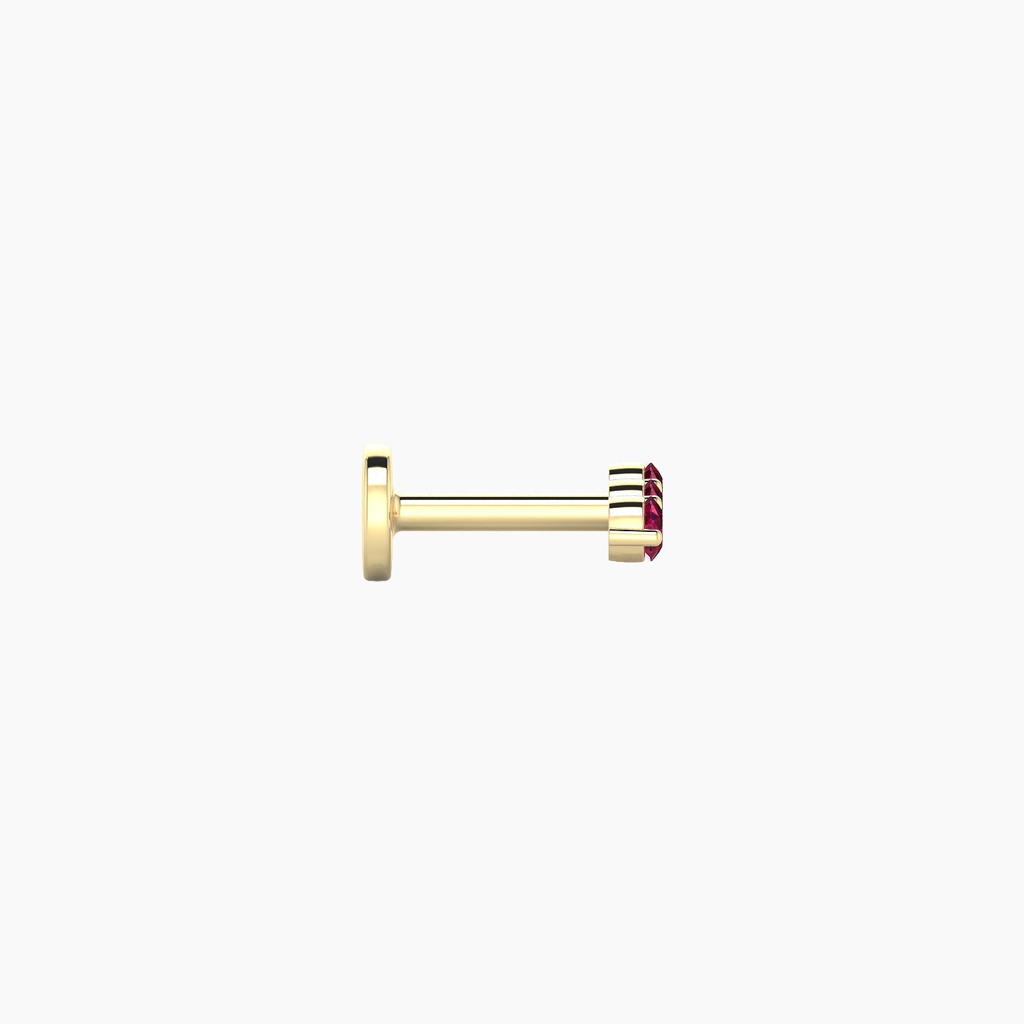 Ma'at | 18k Yellow Gold 5 mm 6.5 mm Trilogy Ruby Piercing