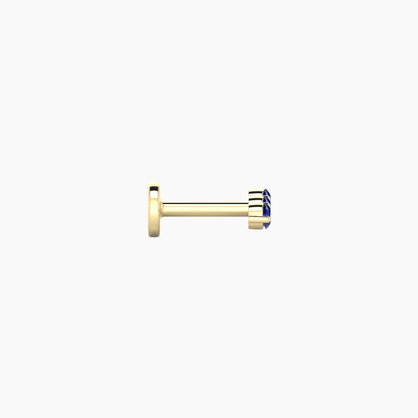 Ma'at | 18k Yellow Gold 5 mm 6.5 mm Trilogy Sapphire Piercing