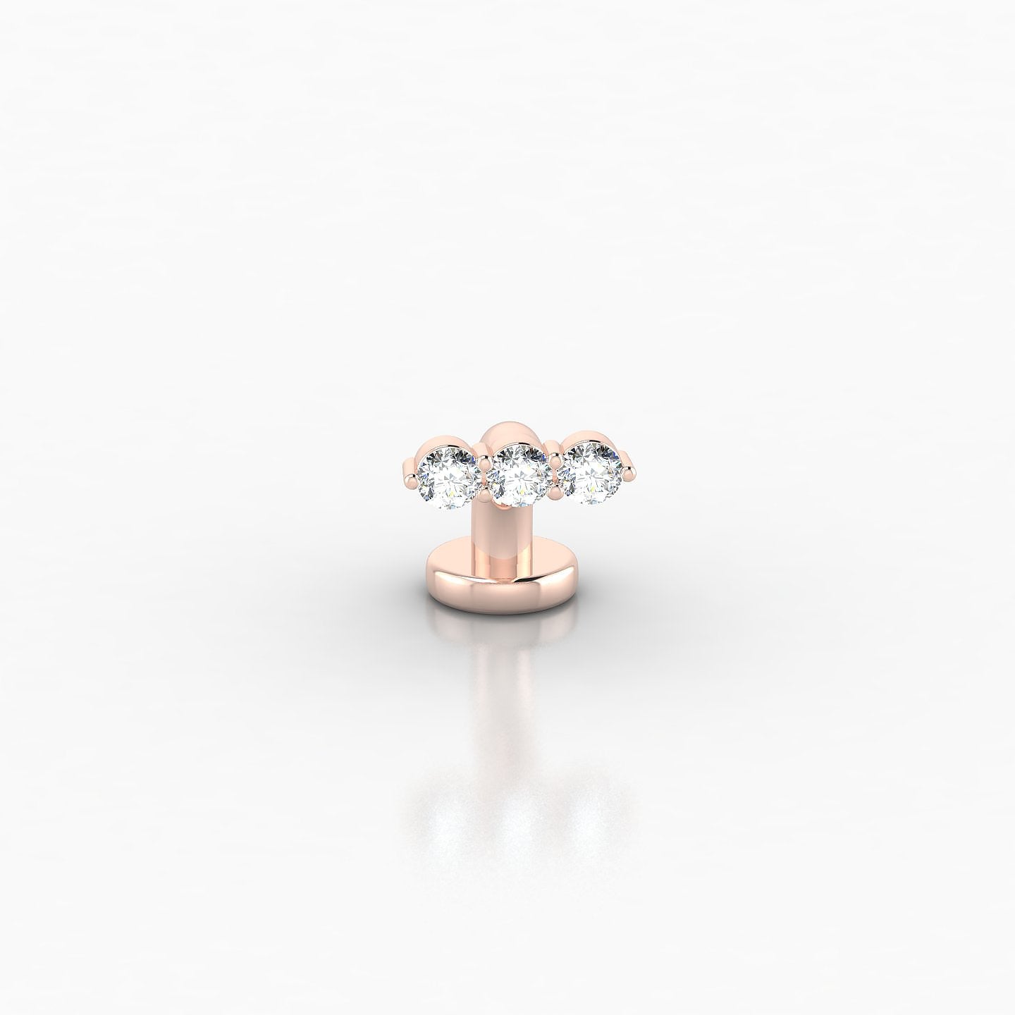 Ma'at | 18k Rose Gold 6 mm 6.5 mm Trilogy Diamond Floating Navel Piercing