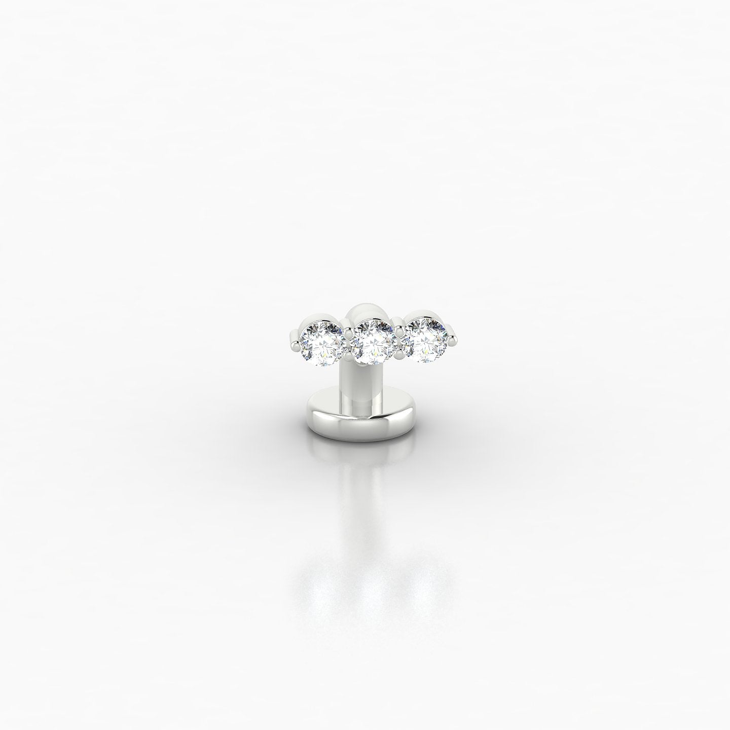 Ma'at | 18k White Gold 6 mm 6.5 mm Trilogy Diamond Floating Navel Piercing