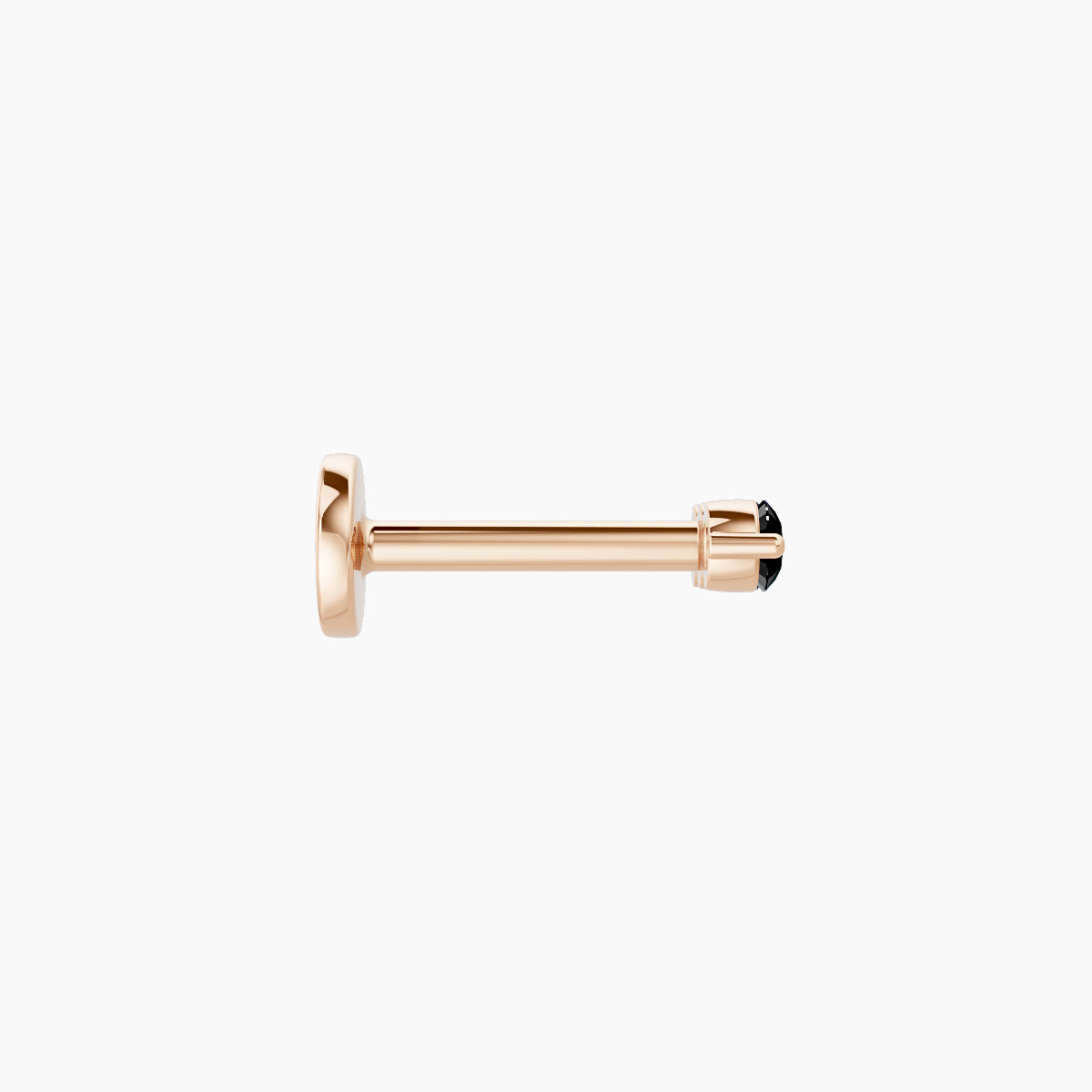 Ma'at | 18k Rose Gold 6.5 mm 6.5 mm Trilogy Black Diamond Piercing