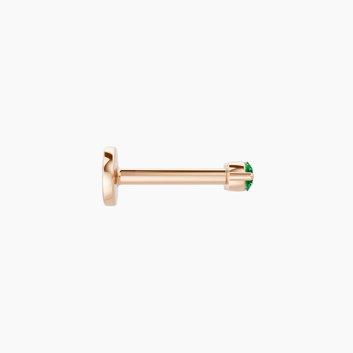 Ma'at | 18k Rose Gold 6.5 mm 6.5 mm Trilogy Emerald Piercing
