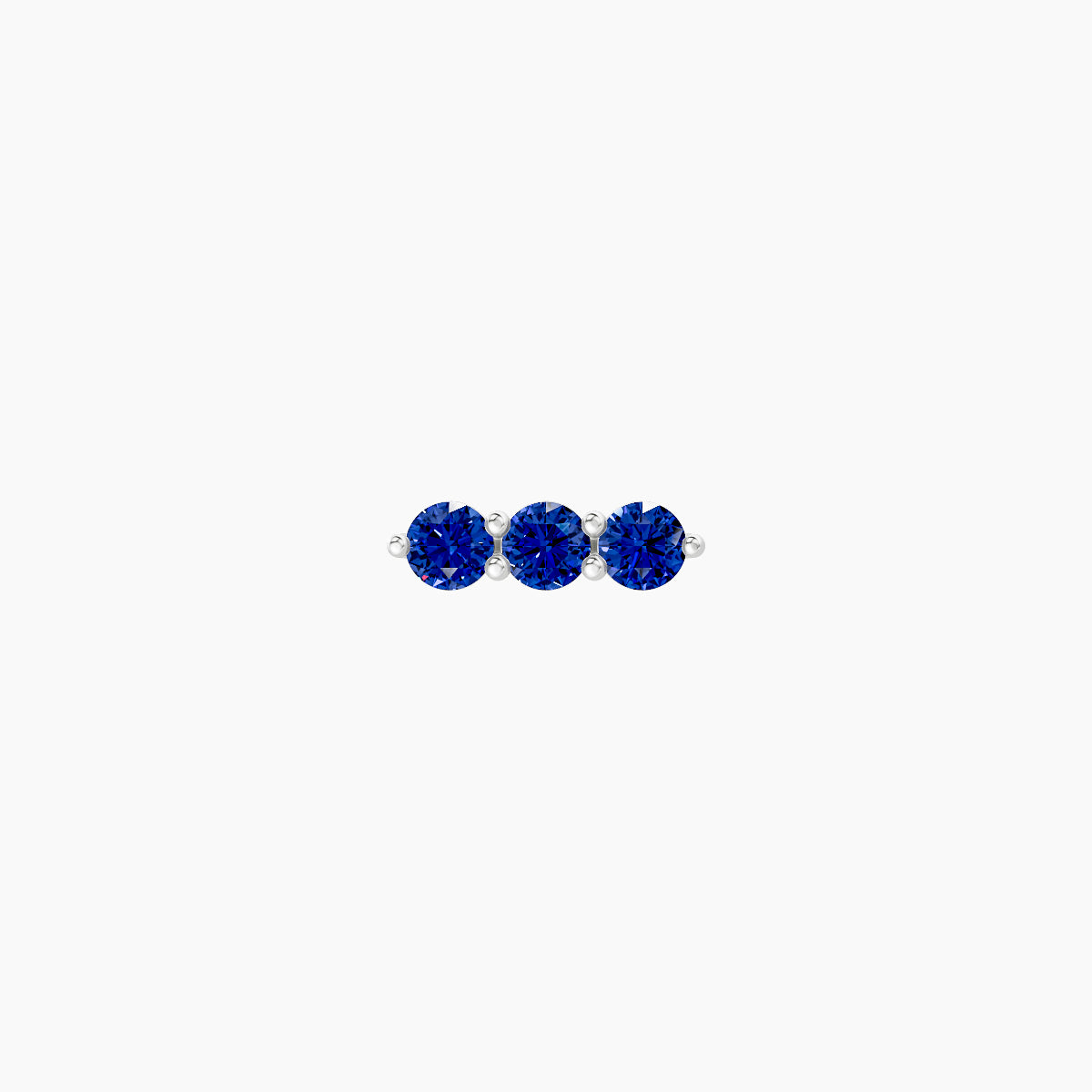Ma'at | 18k White Gold 6.5 mm 6.5 mm Trilogy Sapphire Piercing