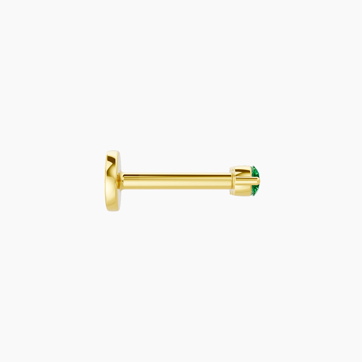 Ma'at | 18k Yellow Gold 6.5 mm 6.5 mm Trilogy Emerald Piercing