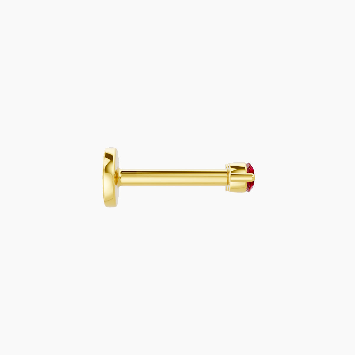 Ma'at | 18k Yellow Gold 6.5 mm 6.5 mm Trilogy Ruby Piercing