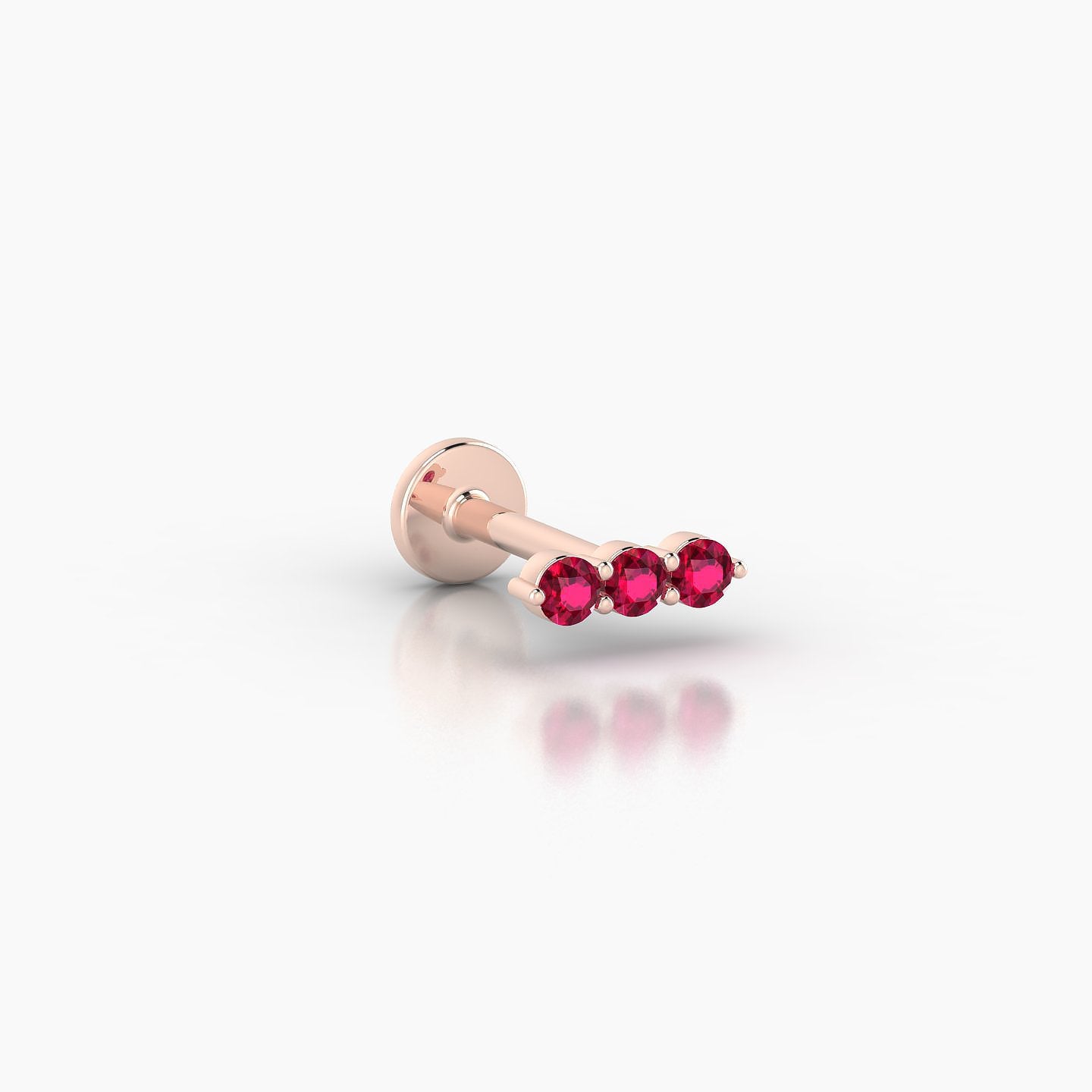 Ma'at | 18k Rose Gold 6.5 mm 6.5 mm Trilogy Ruby Piercing