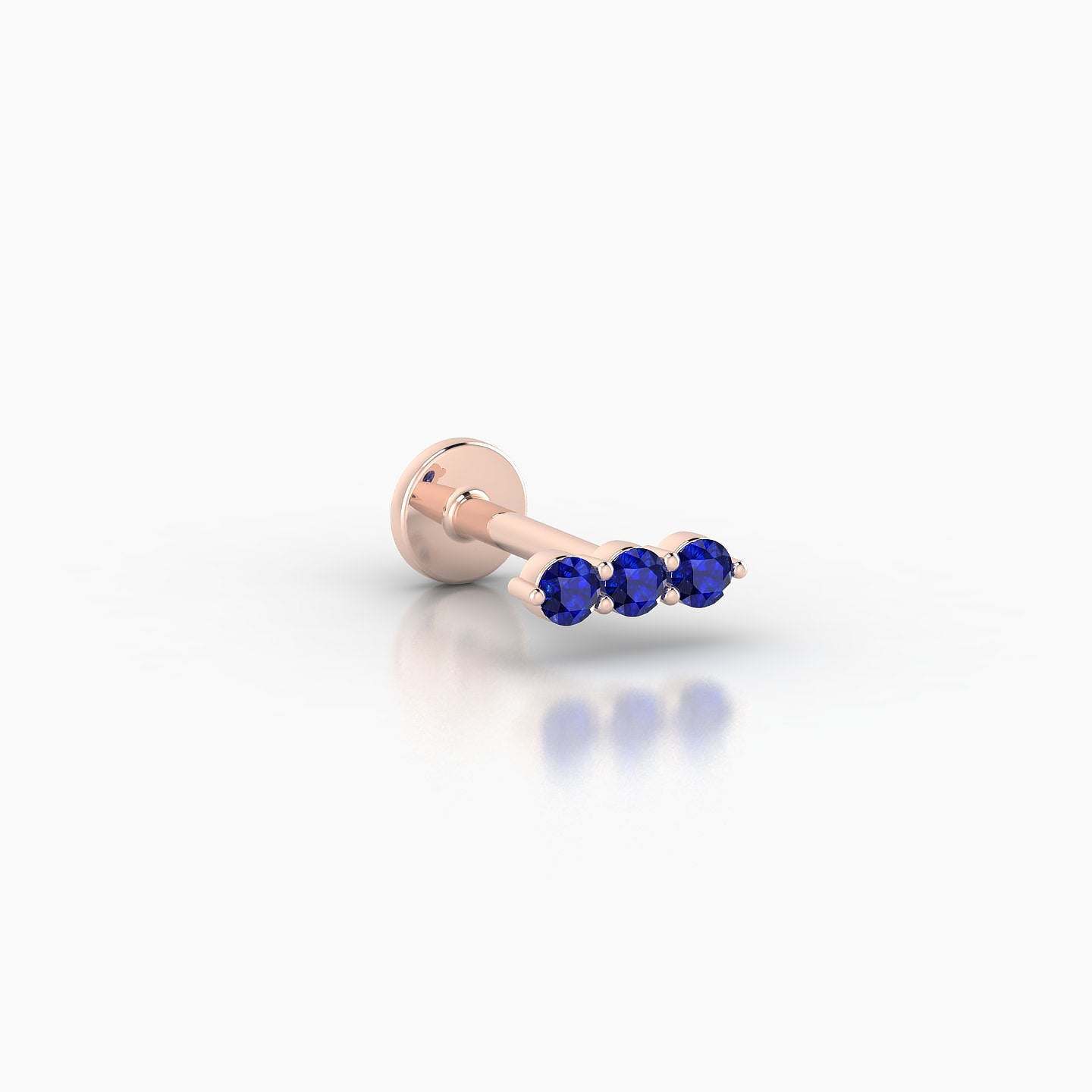 Ma'at | 18k Rose Gold 6.5 mm 6.5 mm Trilogy Sapphire Piercing