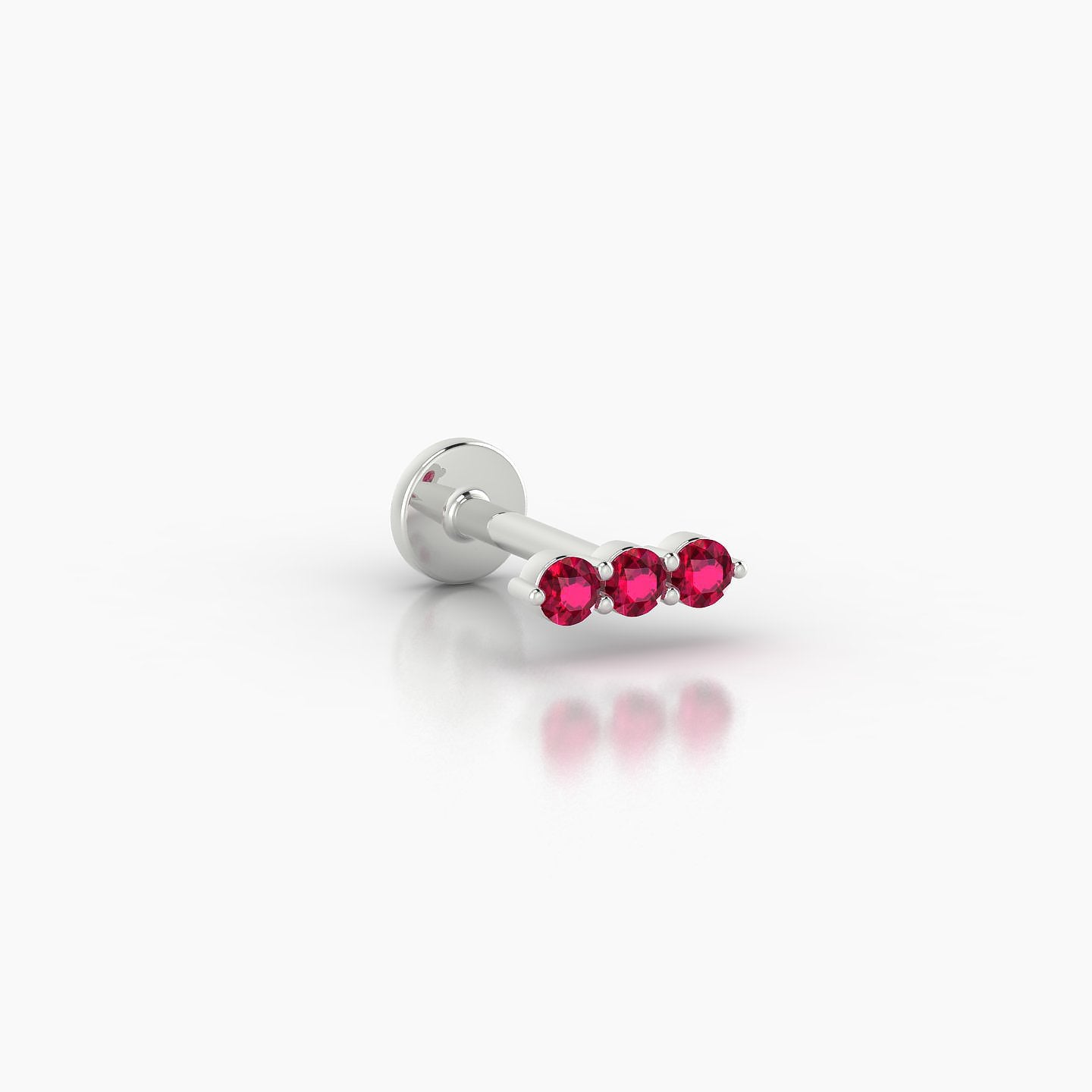 Ma'at | 18k White Gold 6.5 mm 6.5 mm Trilogy Ruby Piercing