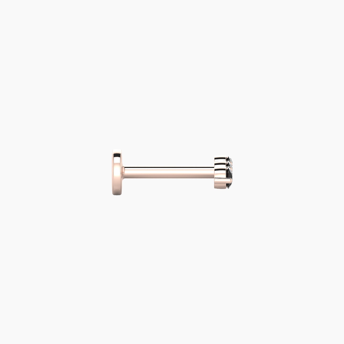 Ma'at | 18k Rose Gold 6.5 mm 6.5 mm Trilogy Black Diamond Piercing