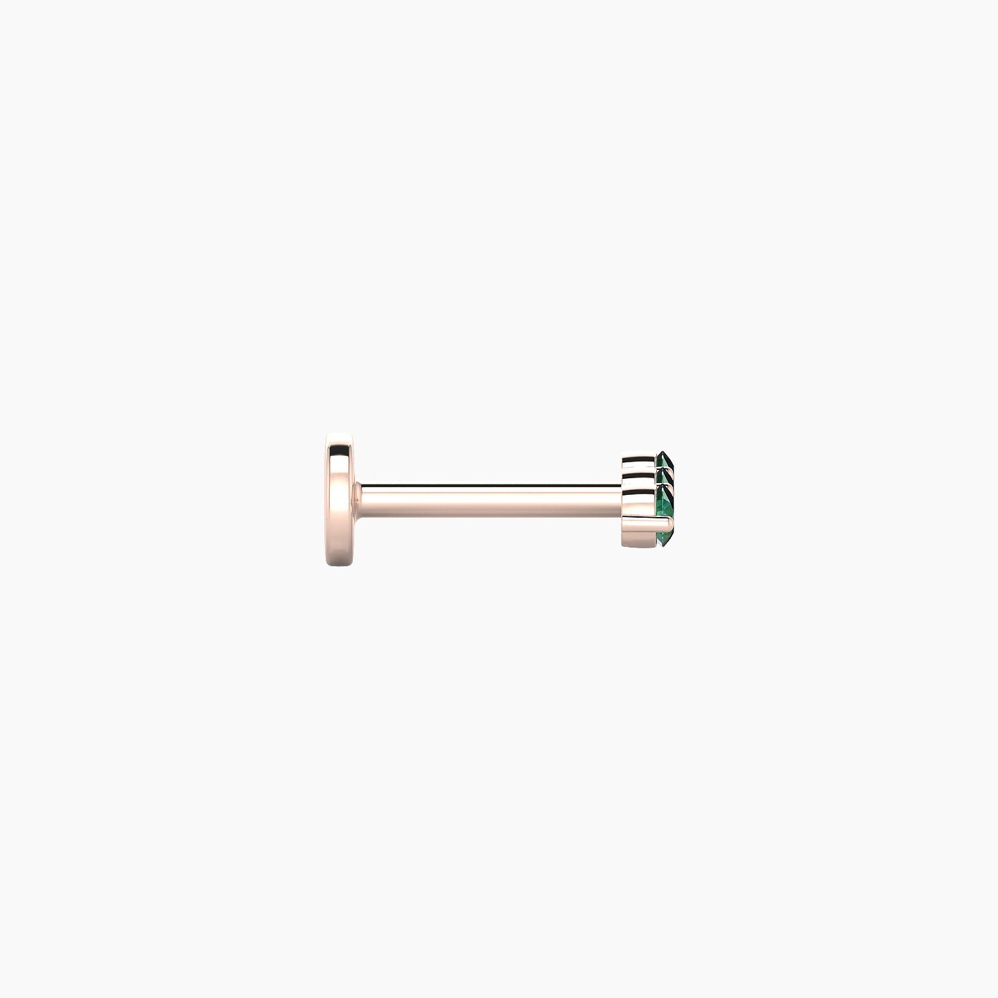 Ma'at | 18k Rose Gold 6.5 mm 6.5 mm Trilogy Emerald Piercing