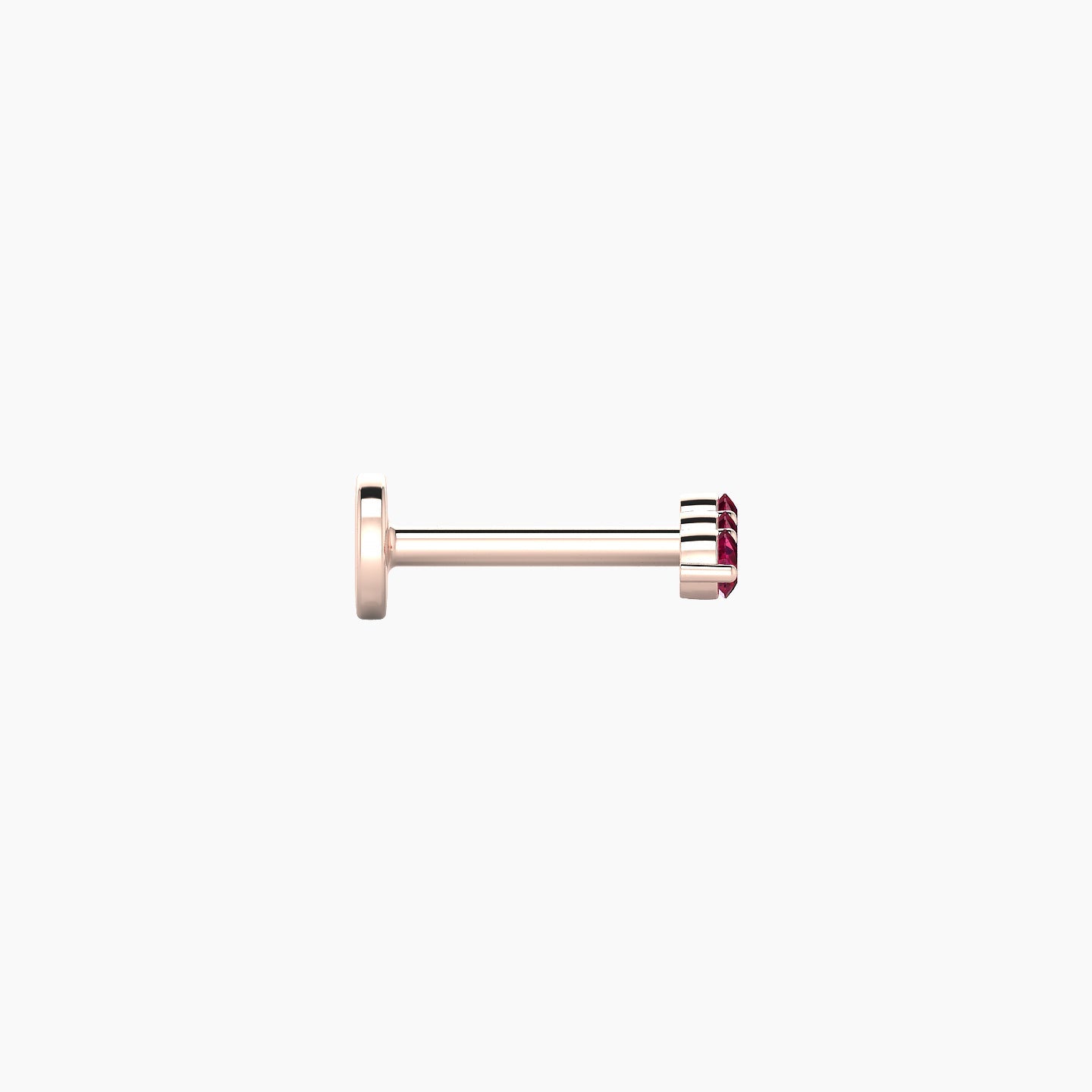 Ma'at | 18k Rose Gold 6.5 mm 6.5 mm Trilogy Ruby Piercing