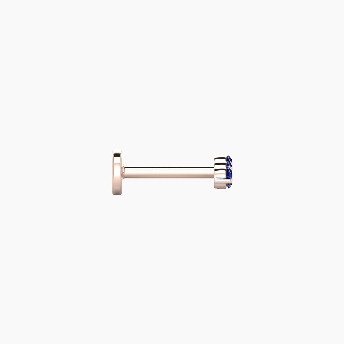 Ma'at | 18k Rose Gold 6.5 mm 6.5 mm Trilogy Sapphire Piercing