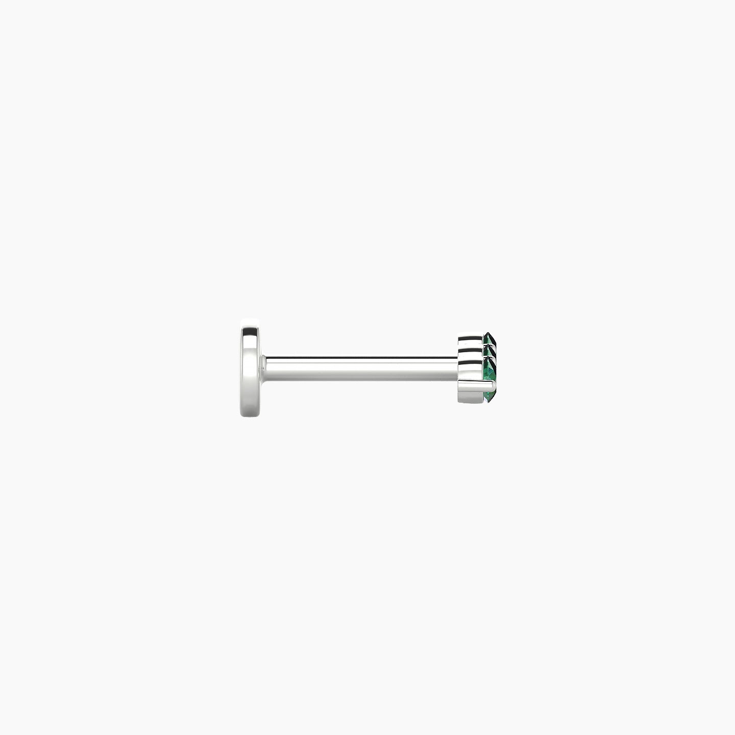 Ma'at | 18k White Gold 6.5 mm 6.5 mm Trilogy Emerald Piercing