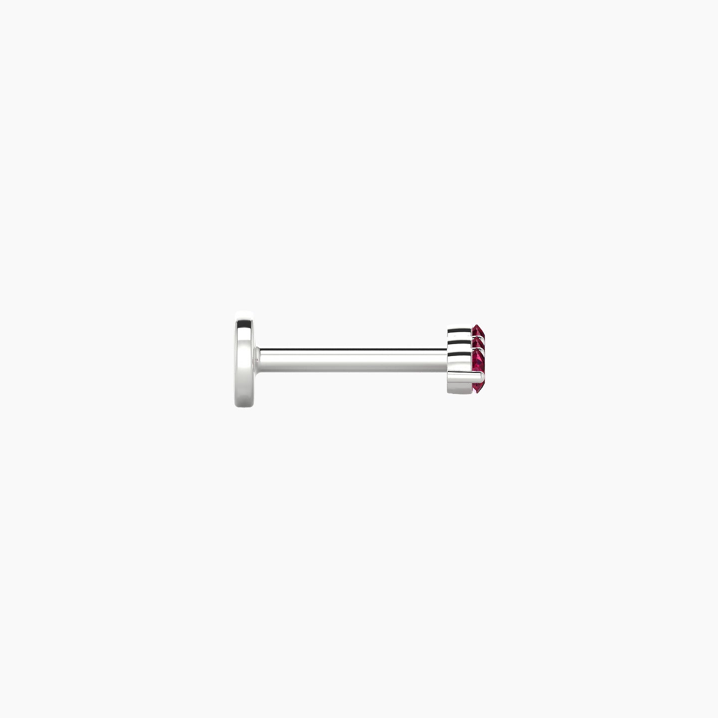 Ma'at | 18k White Gold 6.5 mm 6.5 mm Trilogy Ruby Piercing