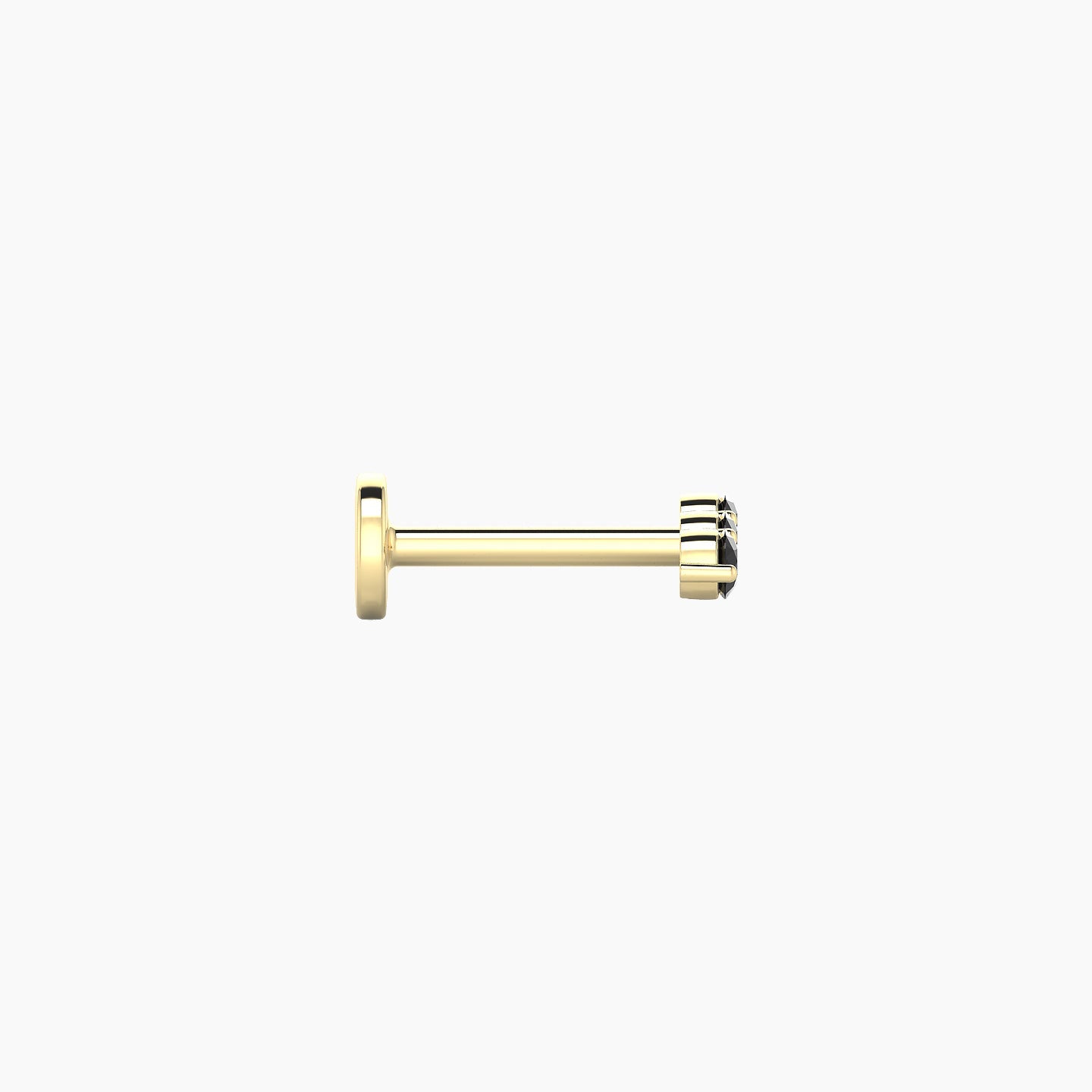 Ma'at | 18k Yellow Gold 6.5 mm 6.5 mm Trilogy Black Diamond Piercing