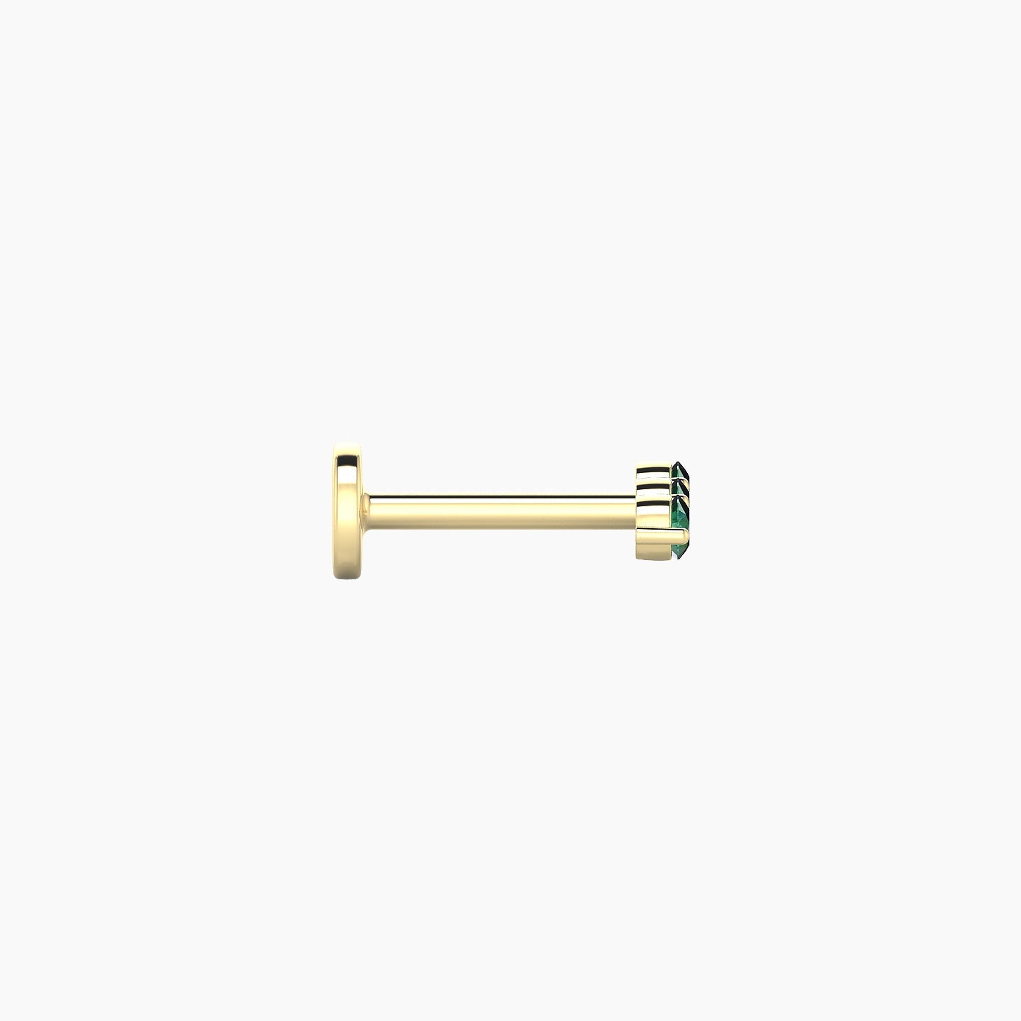 Ma'at | 18k Yellow Gold 6.5 mm 6.5 mm Trilogy Emerald Piercing