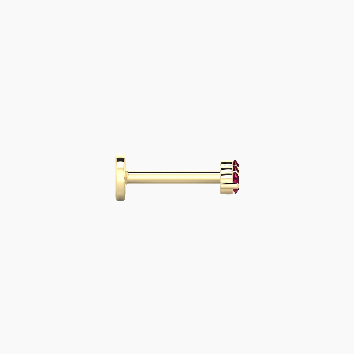 Ma'at | 18k Yellow Gold 6.5 mm 6.5 mm Trilogy Ruby Piercing