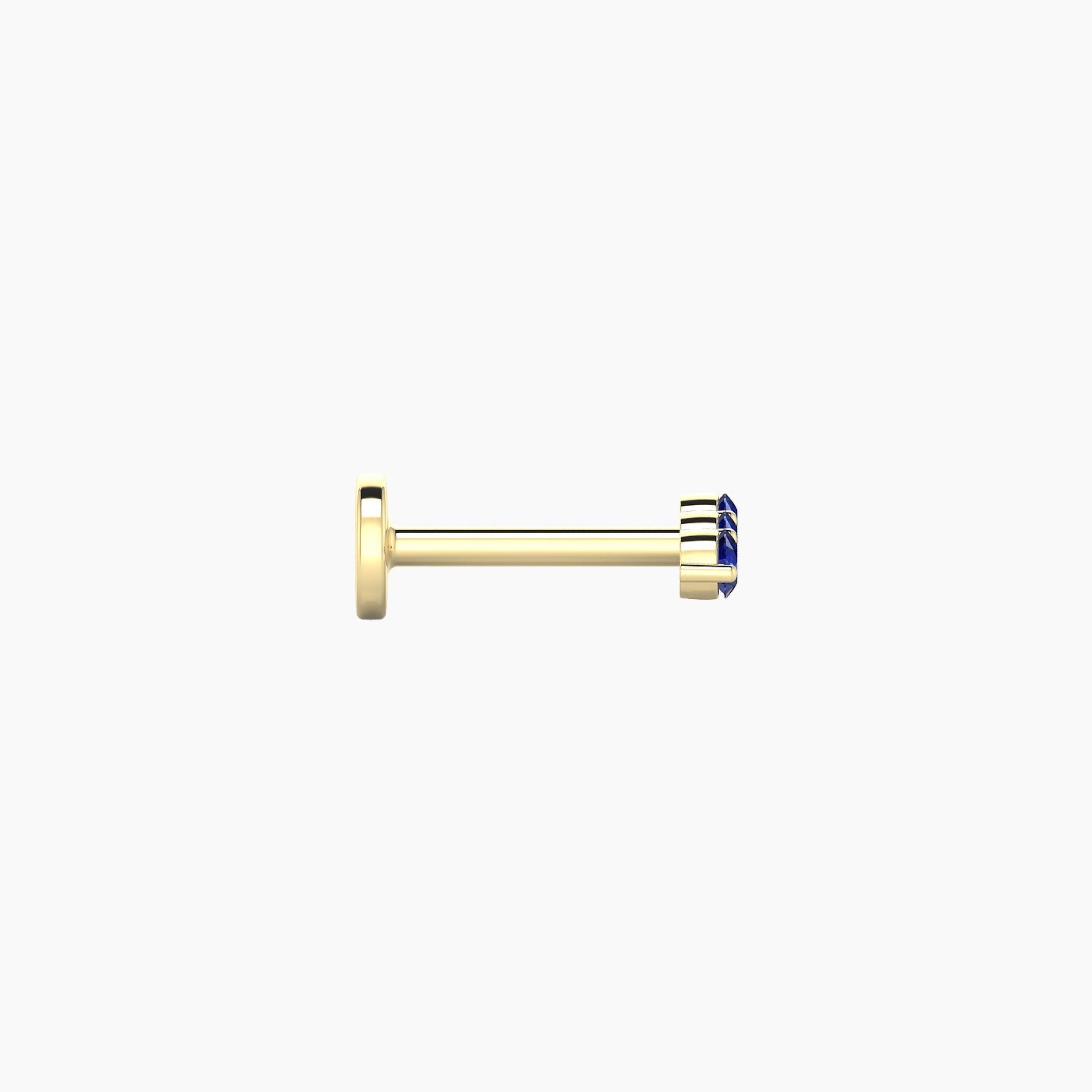 Ma'at | 18k Yellow Gold 6.5 mm 6.5 mm Trilogy Sapphire Piercing