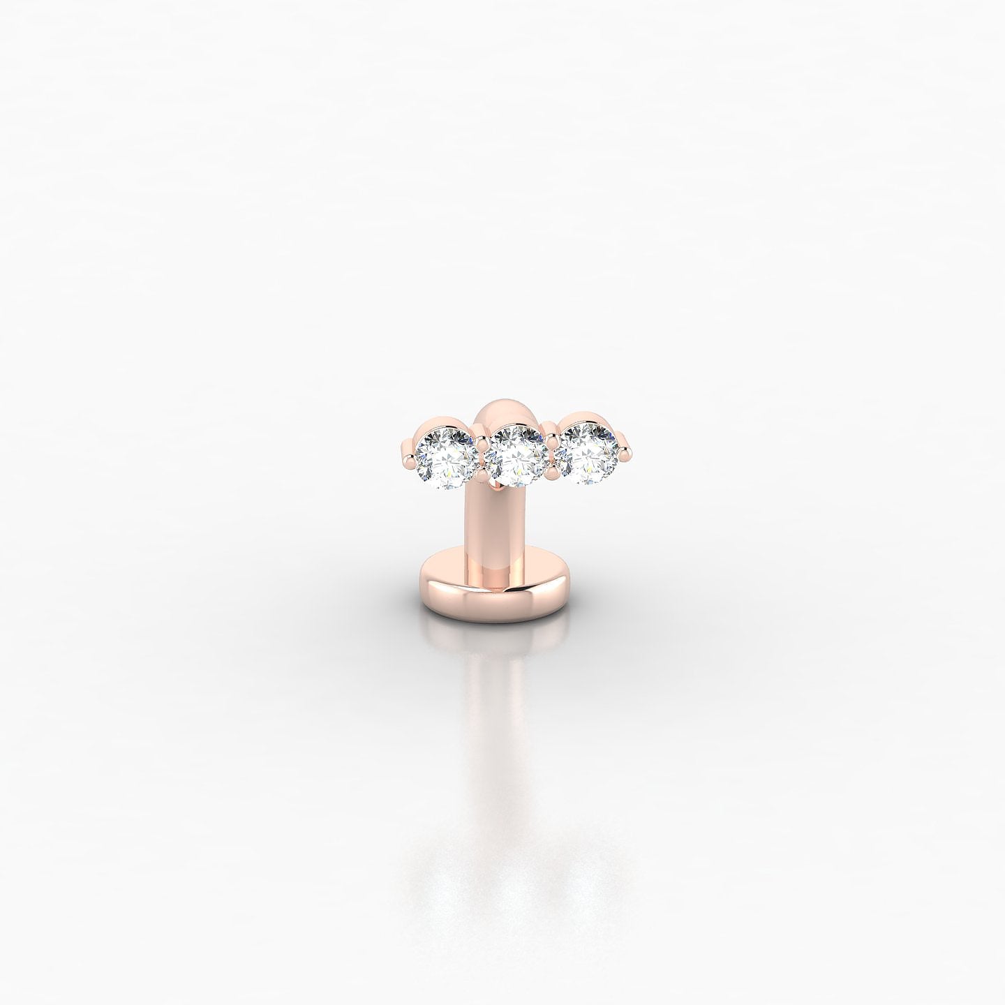Ma'at | 18k Rose Gold 8 mm 6.5 mm Trilogy Diamond Floating Navel Piercing