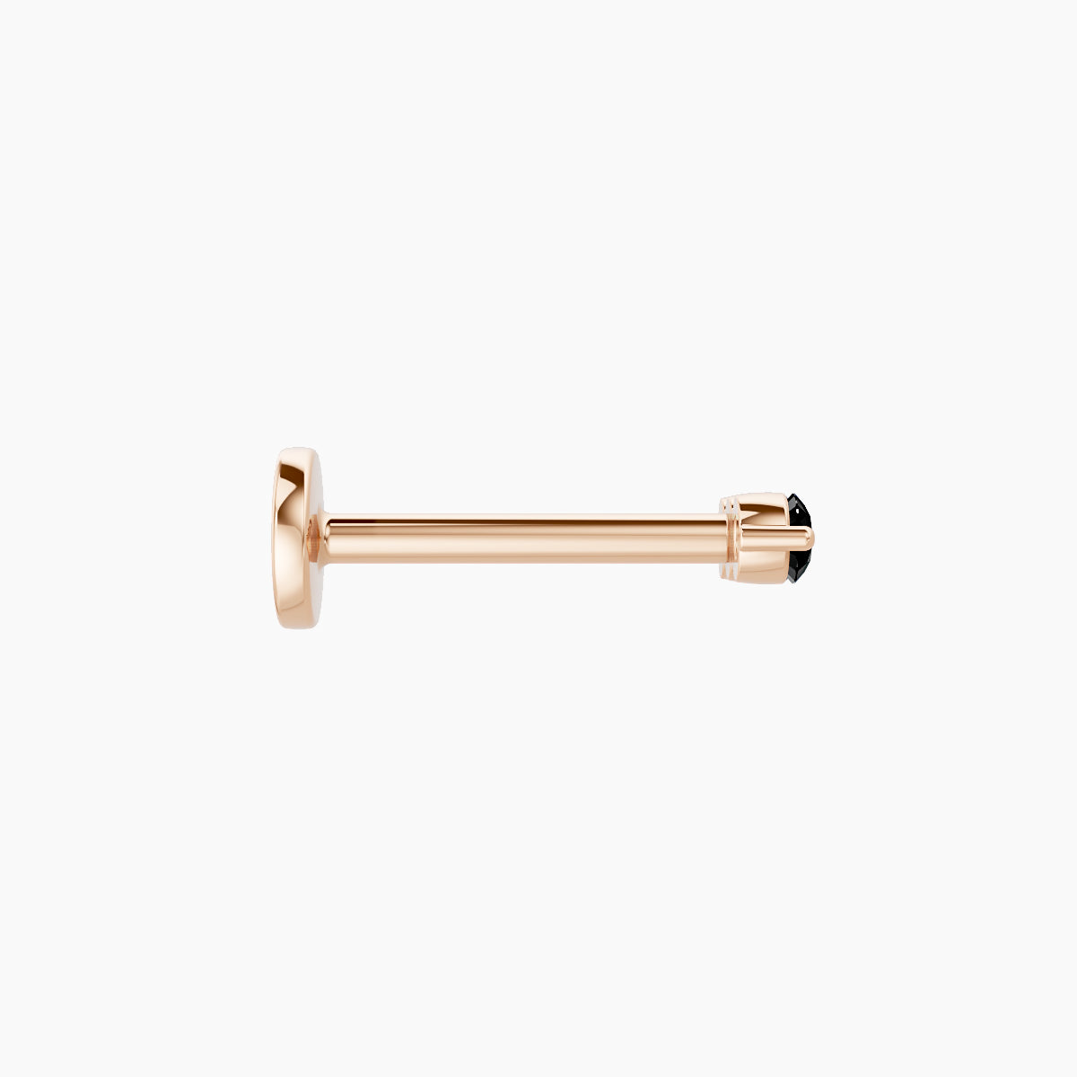 Ma'at | 18k Rose Gold 8 mm 6.5 mm Trilogy Black Diamond Piercing