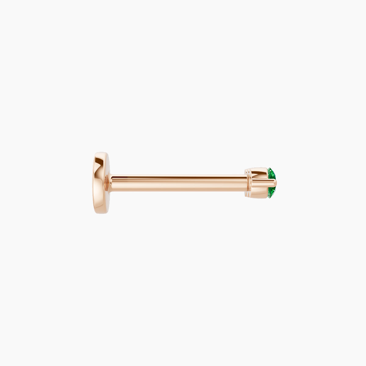 Ma'at | 18k Rose Gold 8 mm 6.5 mm Trilogy Emerald Piercing