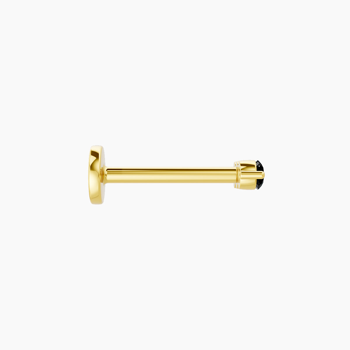Ma'at | 18k Yellow Gold 8 mm 6.5 mm Trilogy Black Diamond Piercing