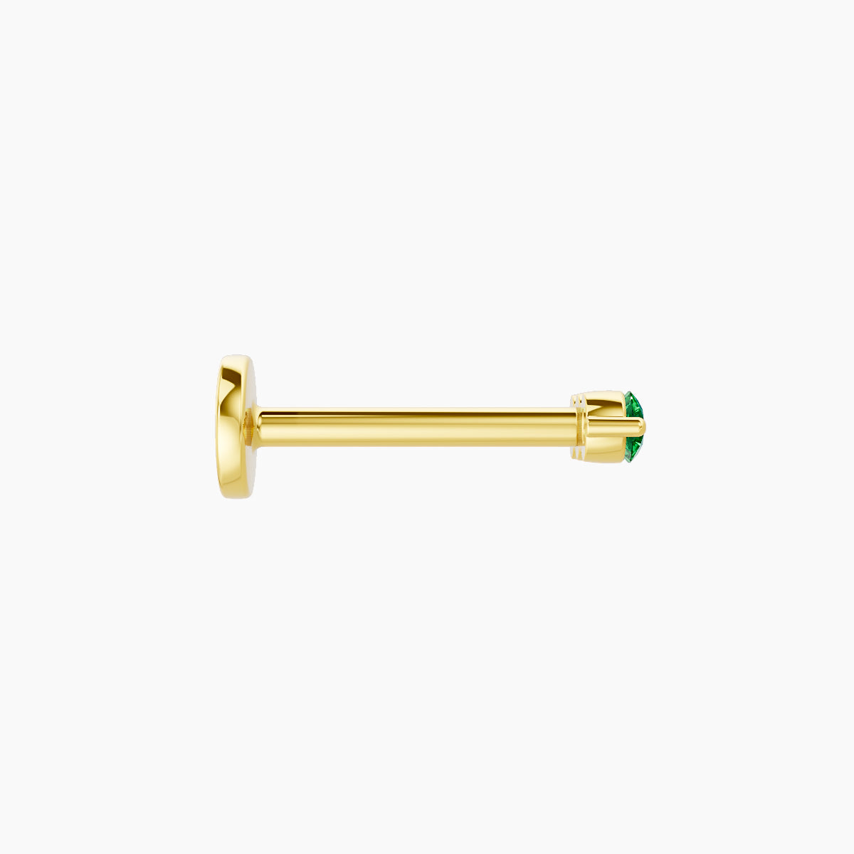Ma'at | 18k Yellow Gold 8 mm 6.5 mm Trilogy Emerald Piercing