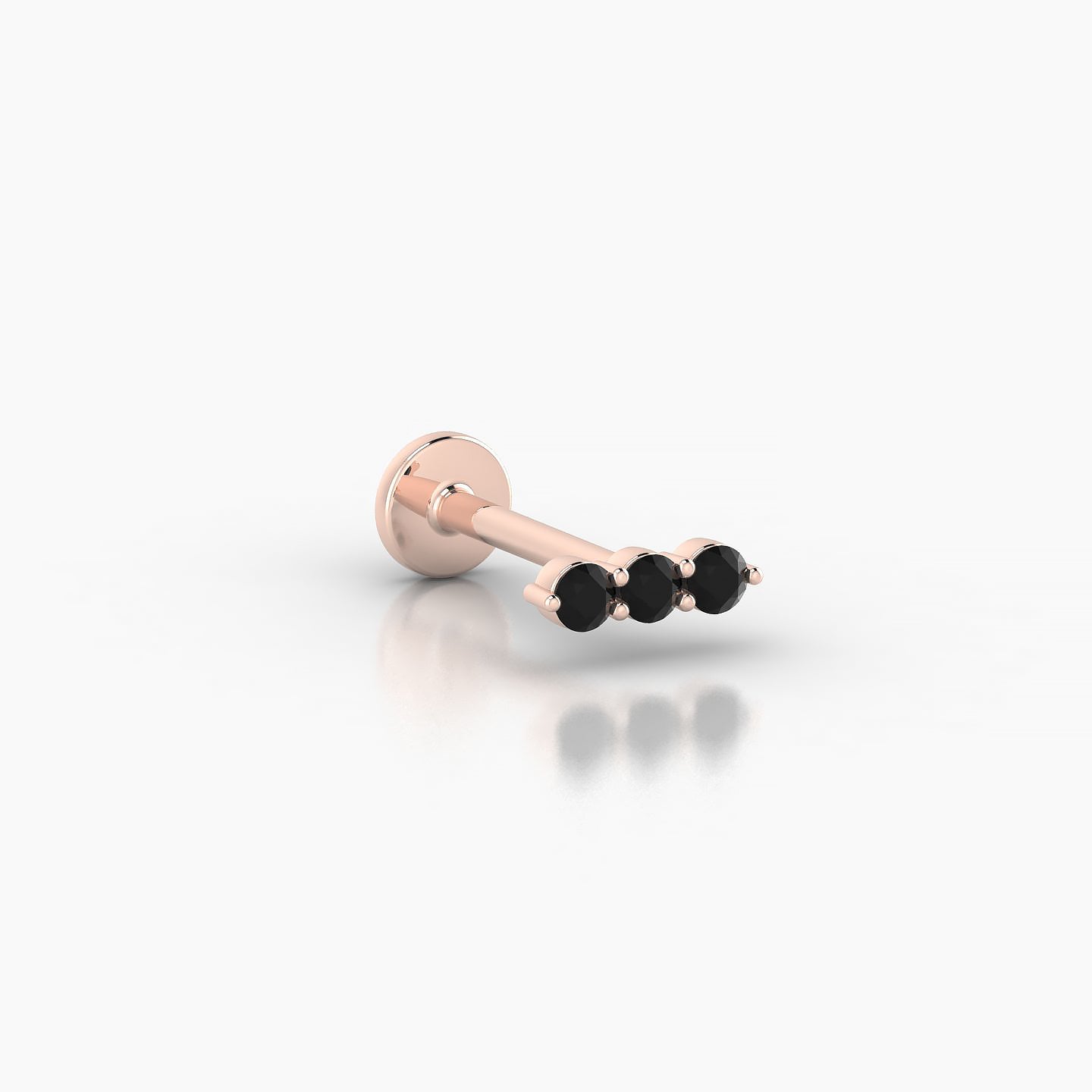 Ma'at | 18k Rose Gold 8 mm 6.5 mm Trilogy Black Diamond Piercing