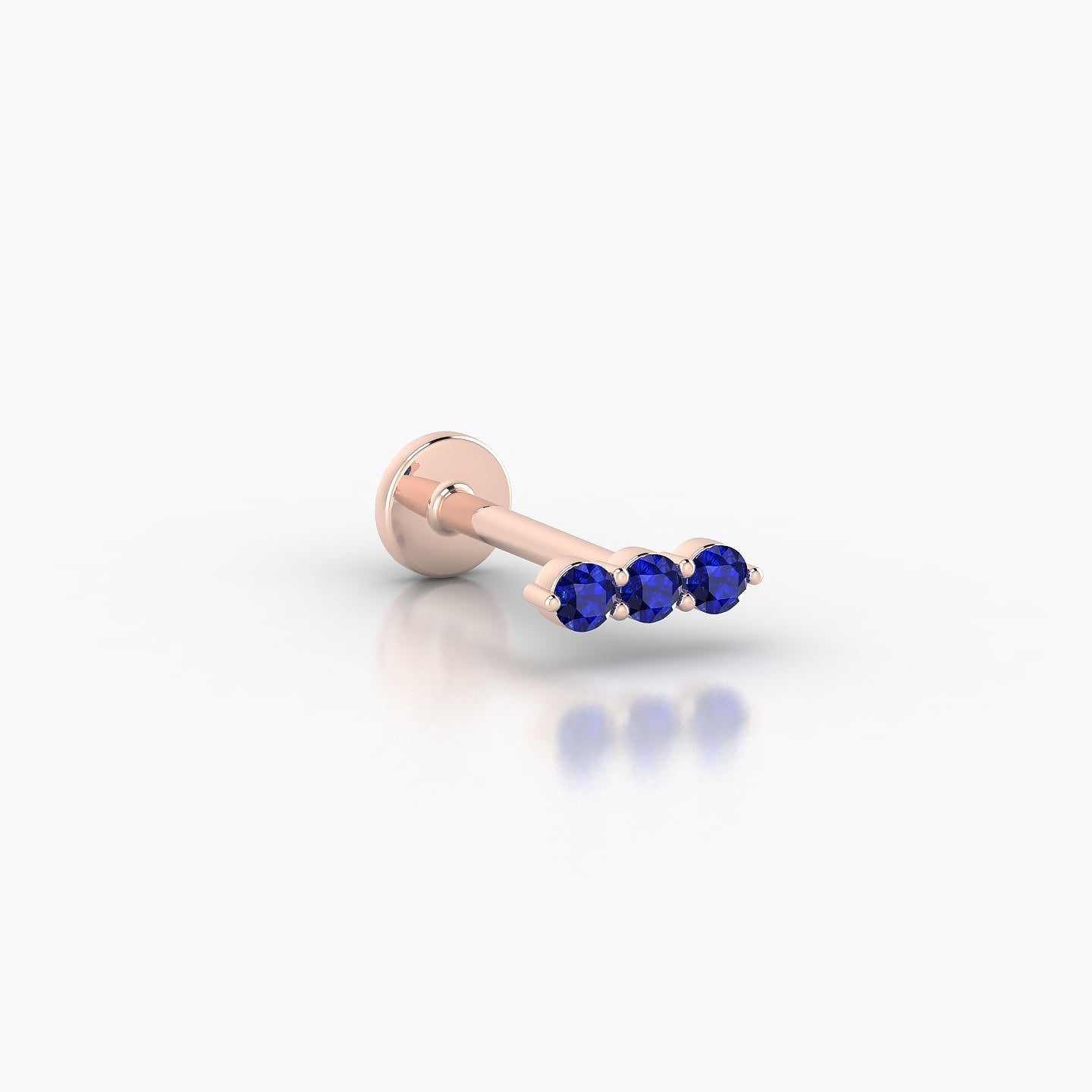 Ma'at | 18k Rose Gold 8 mm 6.5 mm Trilogy Sapphire Piercing