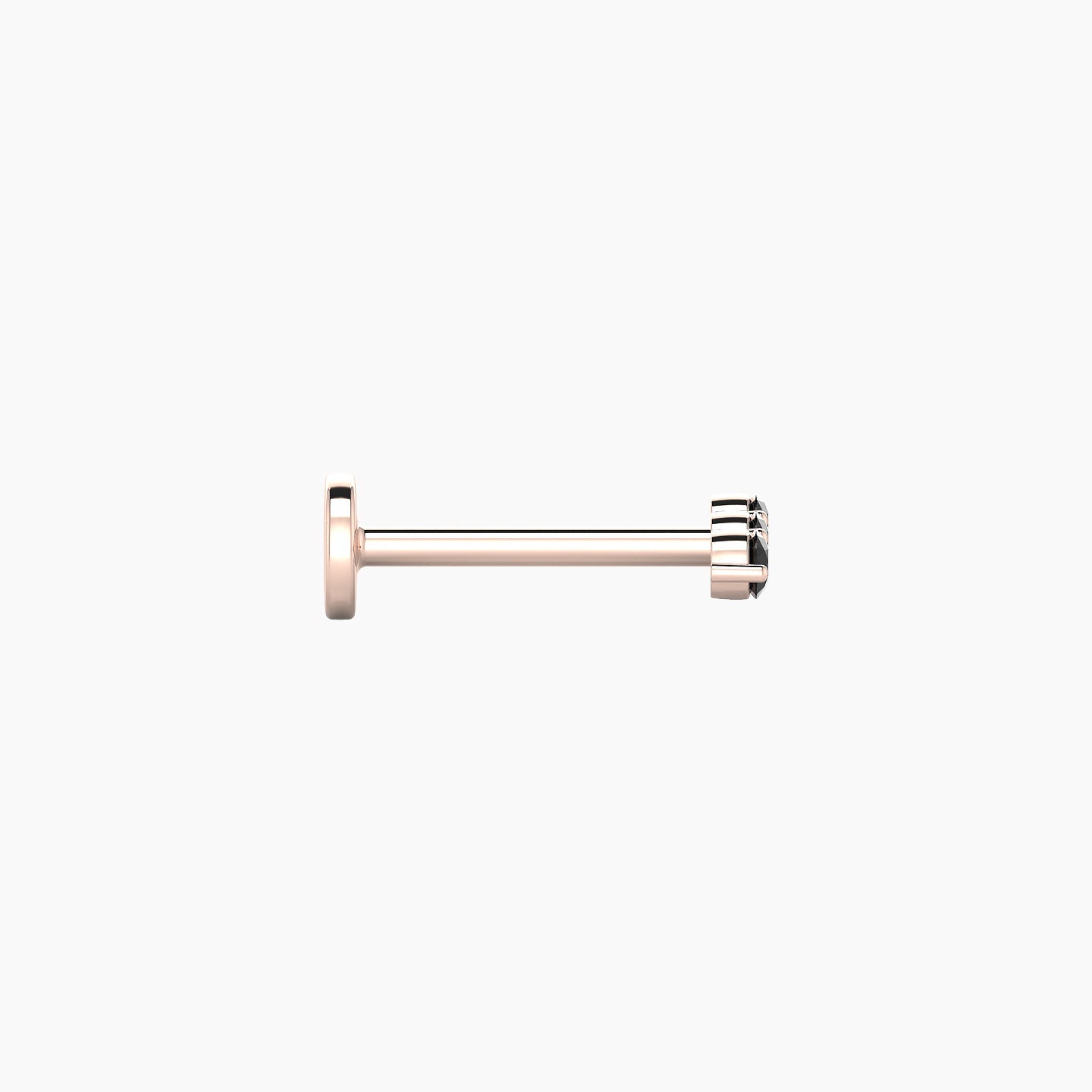 Ma'at | 18k Rose Gold 8 mm 6.5 mm Trilogy Black Diamond Piercing