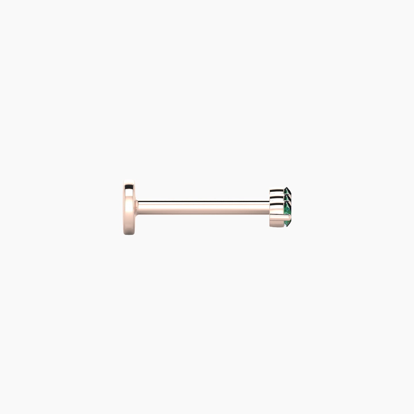 Ma'at | 18k Rose Gold 8 mm 6.5 mm Trilogy Emerald Piercing