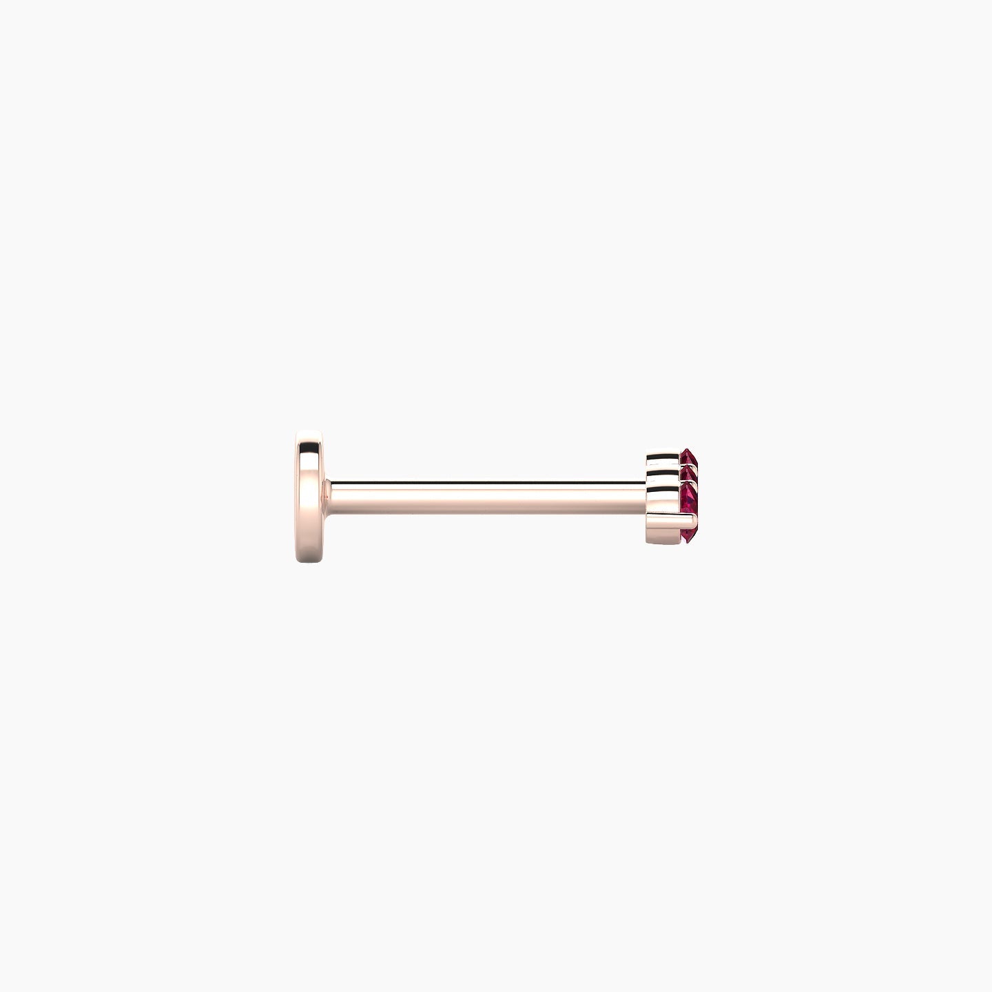 Ma'at | 18k Rose Gold 8 mm 6.5 mm Trilogy Ruby Piercing