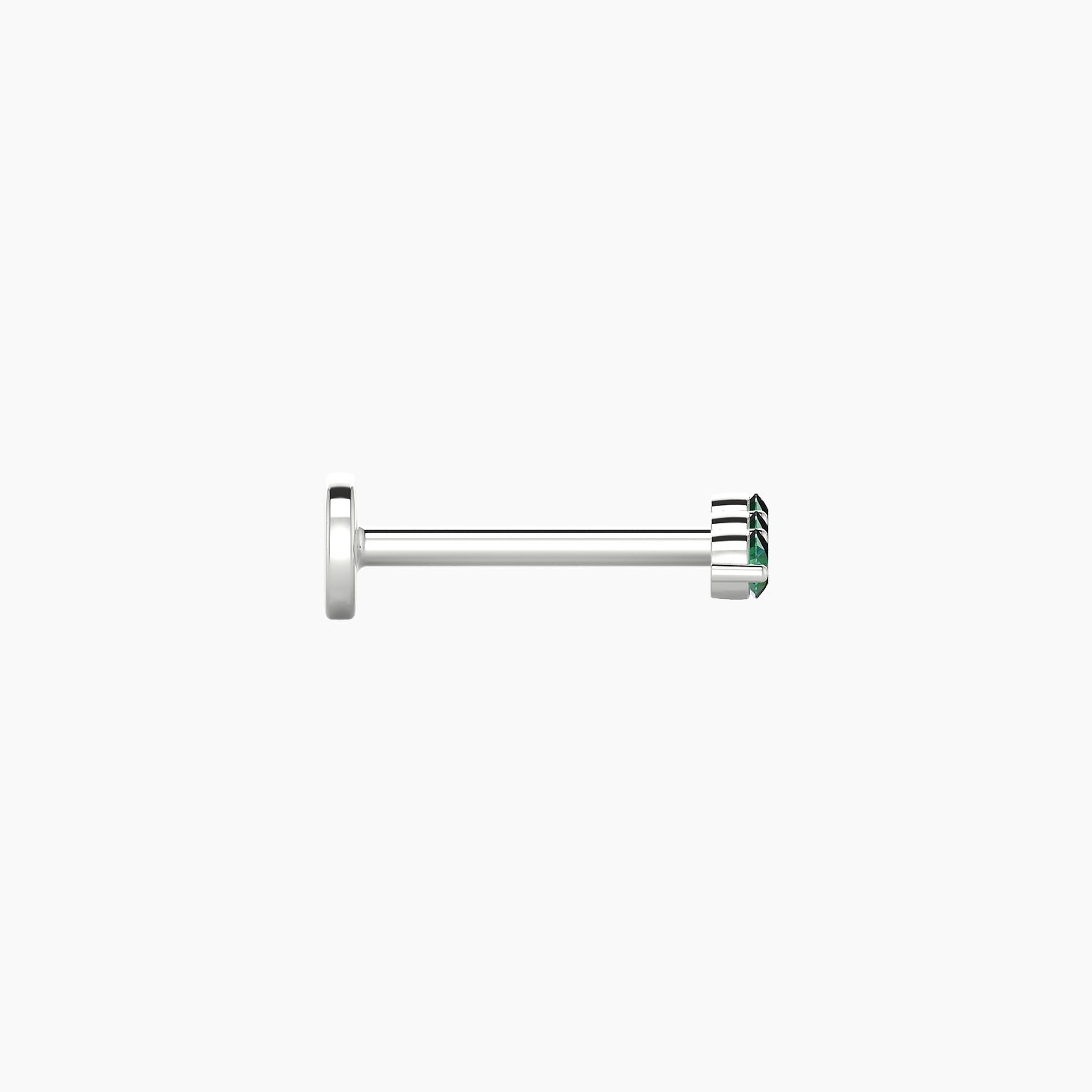 Ma'at | 18k White Gold 8 mm 6.5 mm Trilogy Emerald Piercing