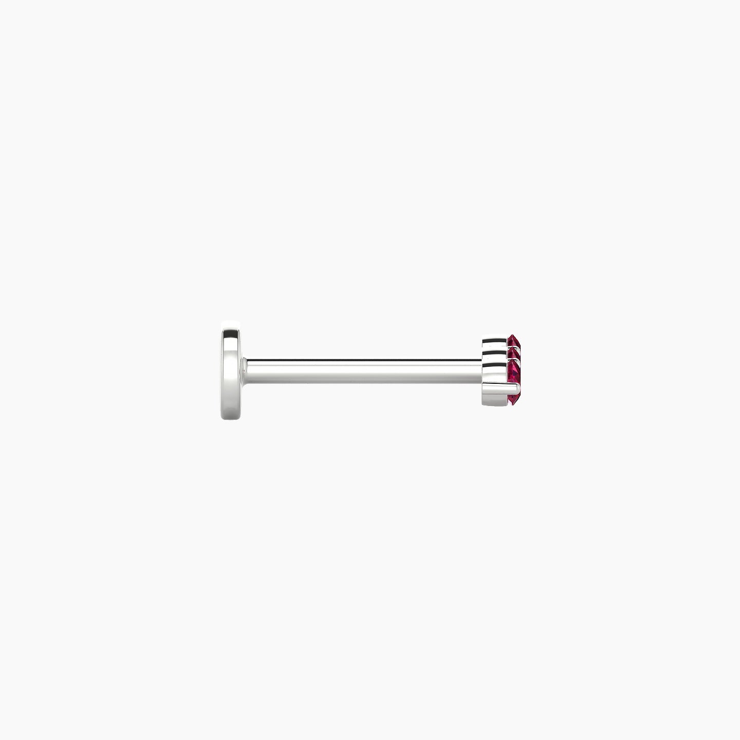 Ma'at | 18k White Gold 8 mm 6.5 mm Trilogy Ruby Piercing