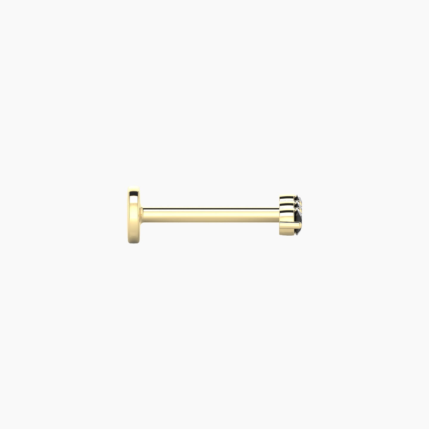 Ma'at | 18k Yellow Gold 8 mm 6.5 mm Trilogy Black Diamond Piercing